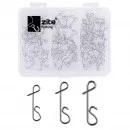 Zite Fishing Knotenlos Verbinder Set 90 tlg. Angelzubehör Größen S,M,L No-Knot-Connecter in Box