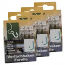 Zite Fishing 30x Haken mit Schnur Forelle Gr. 10 Vorfachhaken gebunden mit monofiler Schnur