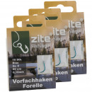 Zite Fishing 30x Haken mit Schnur Forelle Gr. 8 Vorfachhaken mit Schnur gebunden