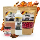 Zite Fishing Angelfutter Set 16mm Pop Up's, 20mm Boilies, 1 kg Grundfutter + und 500ml Liquid in Monster Crab-Aroma