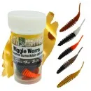 Wiggle Worm Natur Mix Käse 5,5 cm Gummiköder Forellenangeln 10 Stück