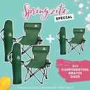 Springzite Deal: Angelstuhl & Campingstuhl Faltbar bis 150 kg Sparbundle 2+1 GRATIS