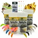 Mighty Mag Starter Set - 48 Gummiköder Knoblauch & Käse Aroma + 9 Tungsten Jighaken