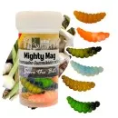 Mighty Mag Bienenmade Allround Mix Knoblauch Gummiköder Forelle 2,8 cm 12 Stück