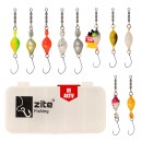 Zite Fishing Spiral Strike Shooter Spoon Set - 10 Stück Forellen-Spoons mit Ownerhaken in Köderbox