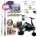 Zite Fishing Inzite Pro Stick Starter-Set Hecht Spinning Reel Pro 4000, Spinnerbait, 2 Schnüre, Snaps & Inzite Braw