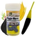 Wiggle Worm Forellenwurm Schwarz Gelb Knoblauch Aroma 5,5 cm 10 Stück Gummiköder
