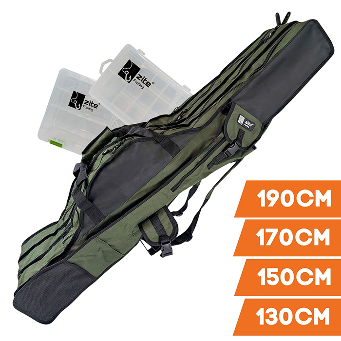 Rutentasche Rutenrucksack Rutenkoffer Angelruten 3 Fcher 150-190cm Zite  Fishing | eBay.de