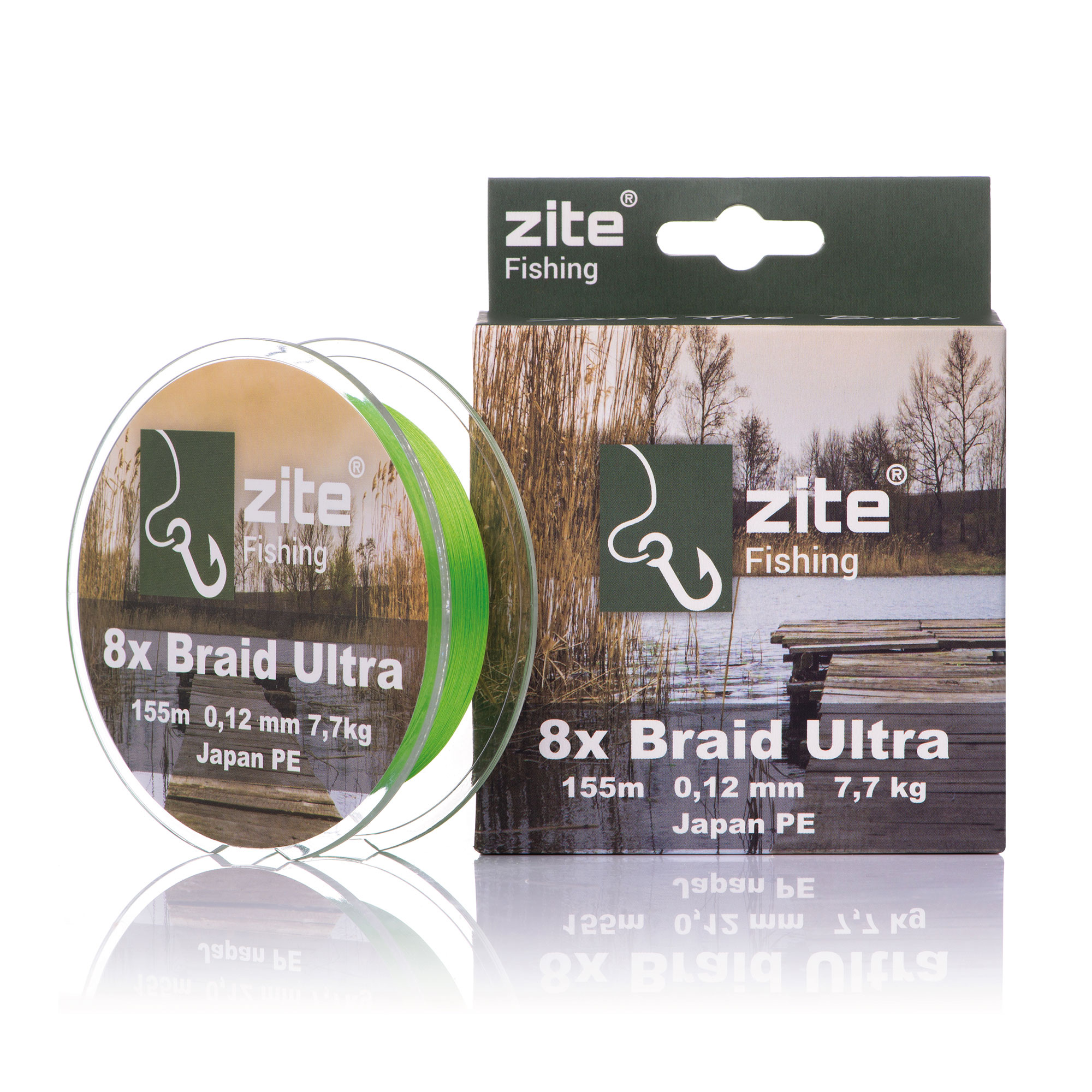 Angelschnur Geflochten 8x Japan PE Geflecht Zander 155m 0,12mm Zite Fishing