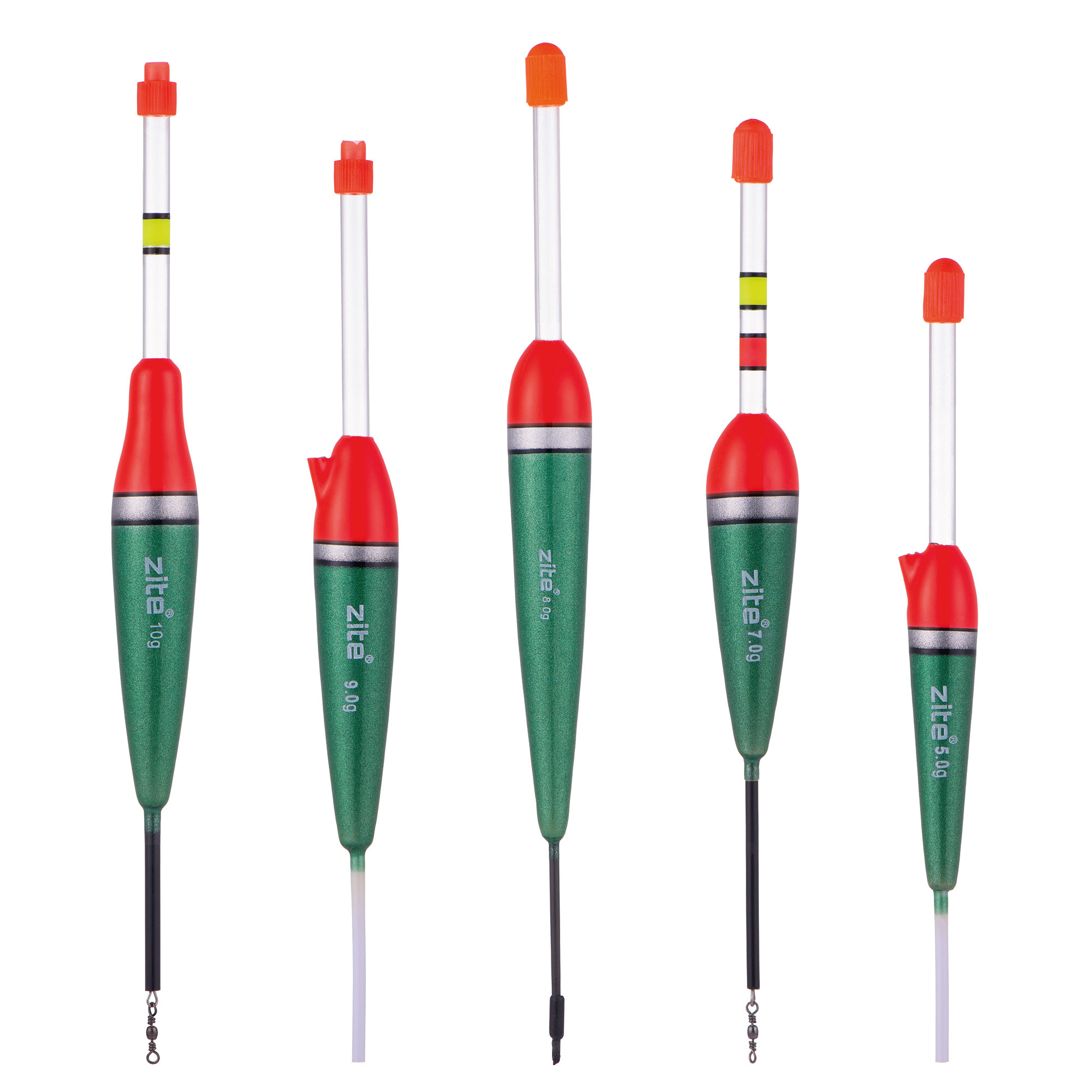 Zite Fishing Aal Posenset 5 Stück (5g, 7g, 8g, 9g, 10g) Angelzubehör ideal fürs Nachtangeln
