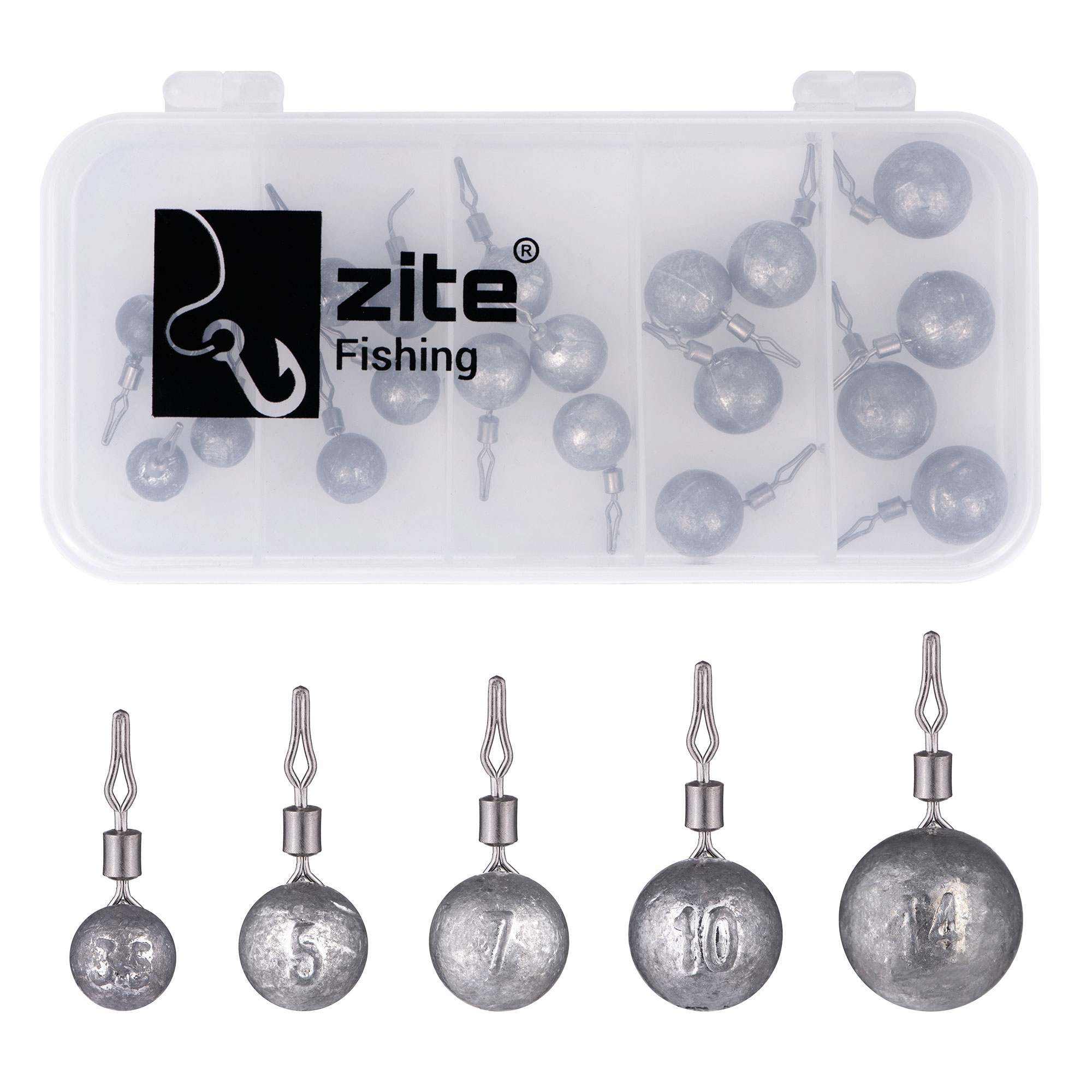 Drop Shot Blei Kugelblei Sortiment Rund 25 Stück 5 Gewichte in Box Zite Fishing Drop Shot Blei Kugelblei Sortiment Rund 25 Stück 5 Gewichte in Box Zite Fishing