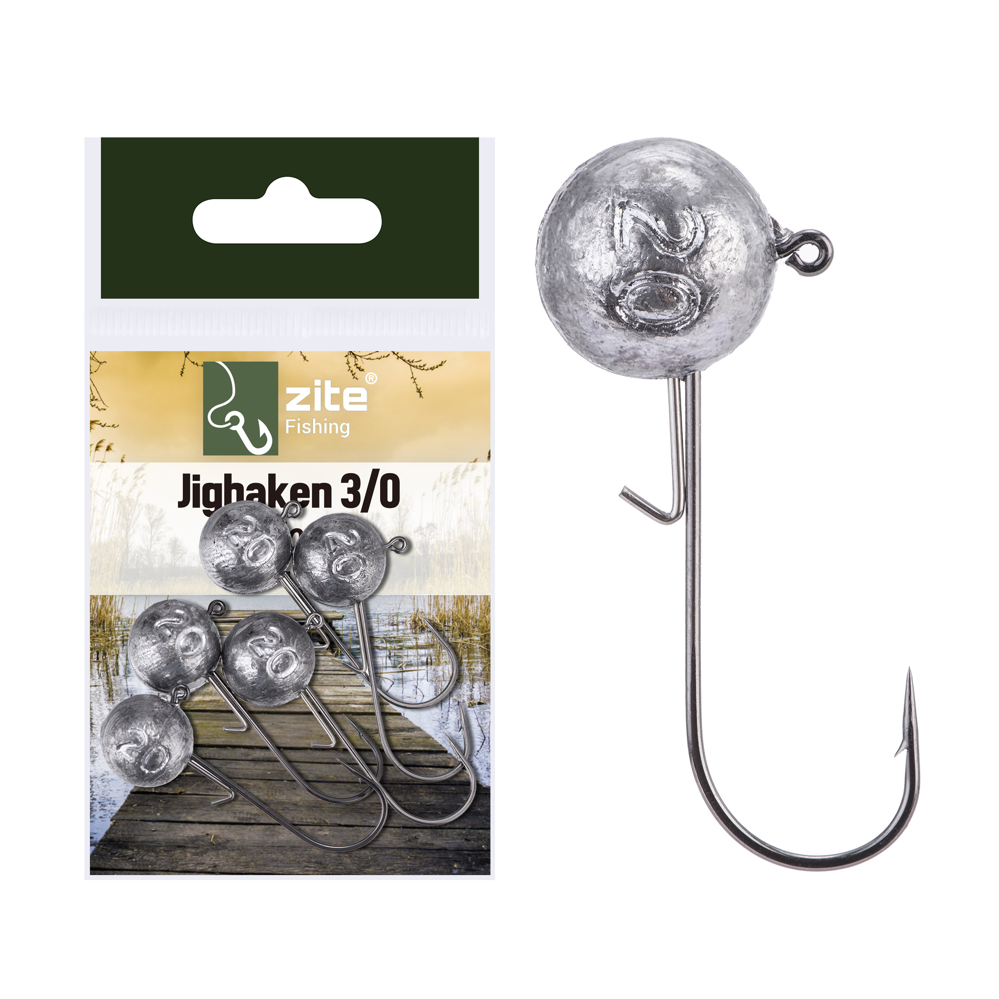 Zite Fishing 3/0 Jighaken 20g 5 tlg.