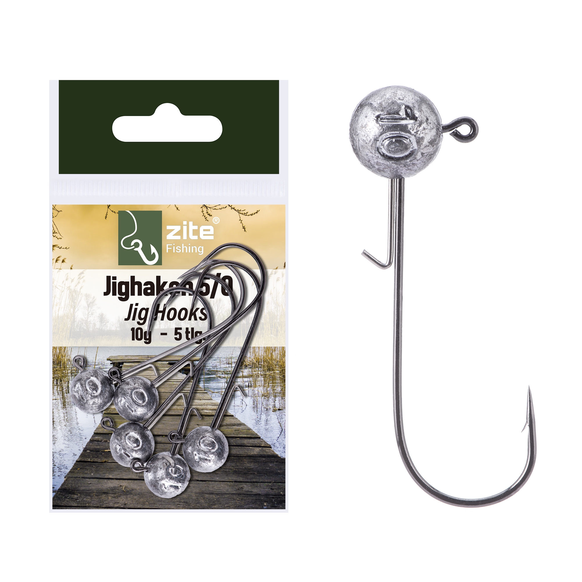 Zite Fishing 5/0 Jighaken 10g 5 tlg.