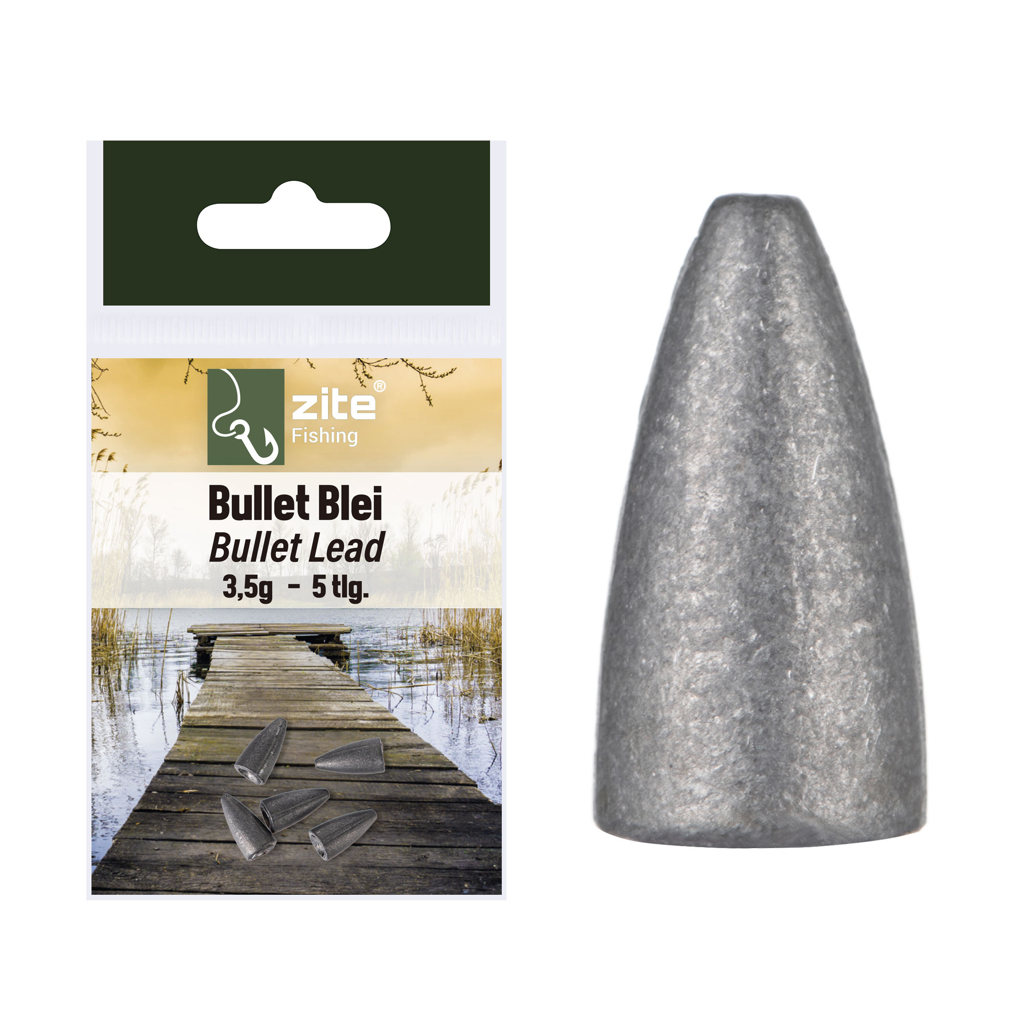 Zite Fishing Bullet Blei Angelgewichte 3,5g 5 tlg. ideal für Barsch & Zander Zite Fishing Bullet Blei Angelgewichte 3,5g 5 tlg. ideal für Barsch & Zander