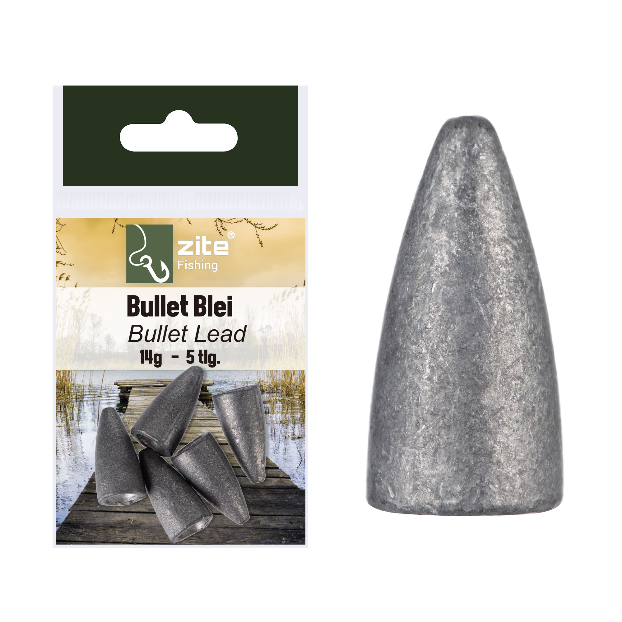 Zite Fishing Bullet Blei Angelgewichte 14g 5 tlg. ideal für Barsch & Zander Zite Fishing Bullet Blei Angelgewichte 14g 5 tlg. ideal für Barsch & Zander