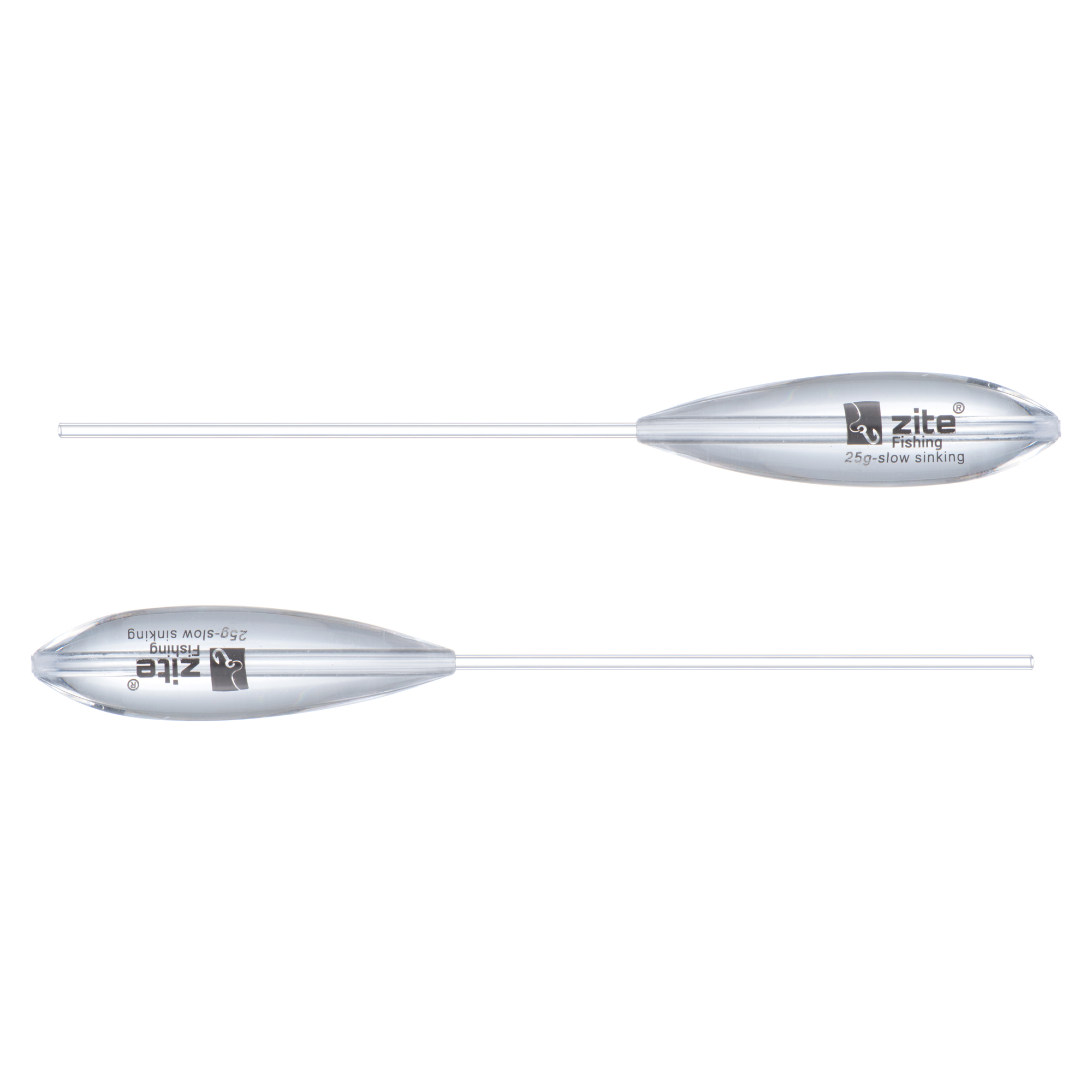 Zite Fishing 25g Sbirolino Doppelpack Langsam Sinkend Transparent Zite Fishing