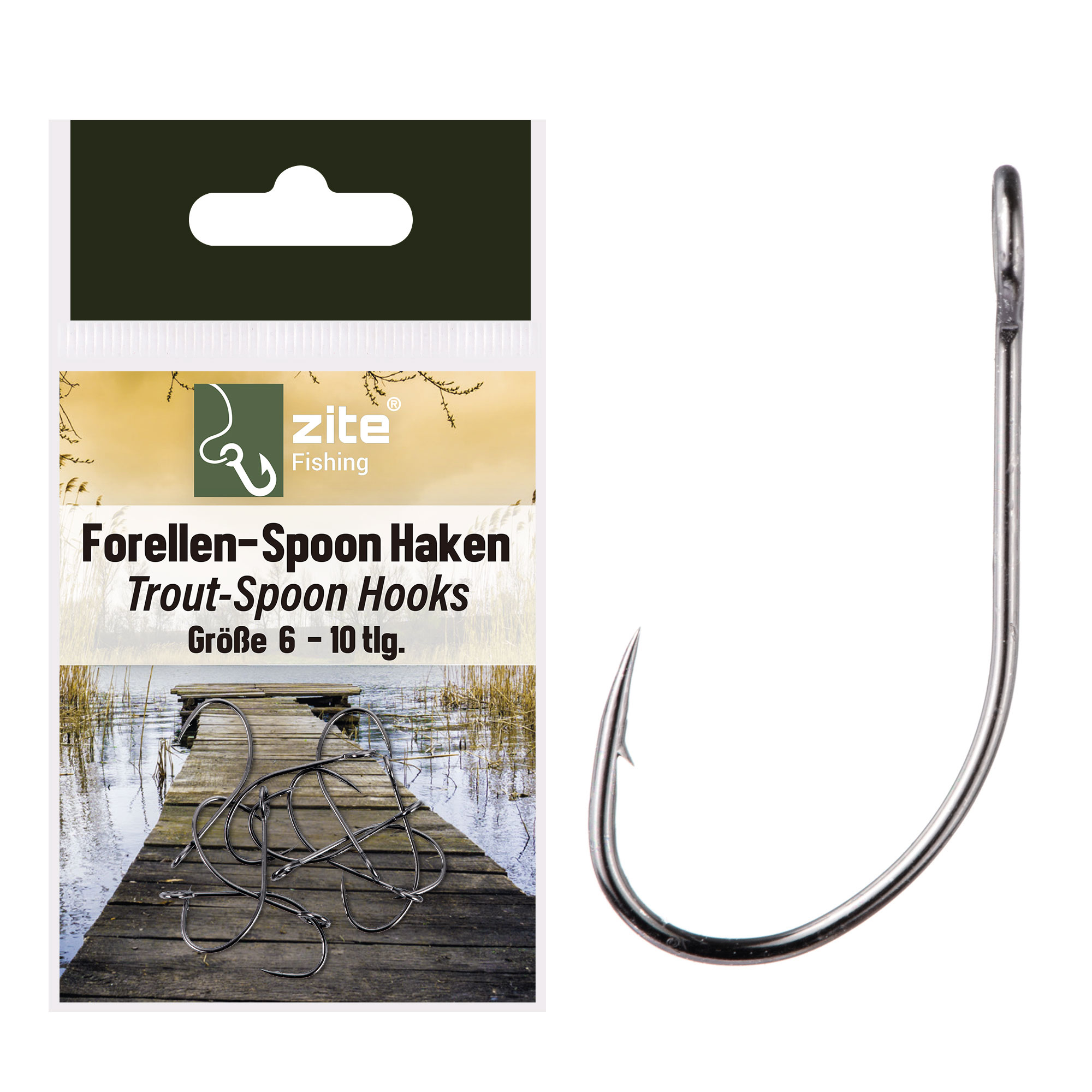 Spoon Haken Forellenhaken Ultra Light Angeln Größe 6 10STK Zite Fishing