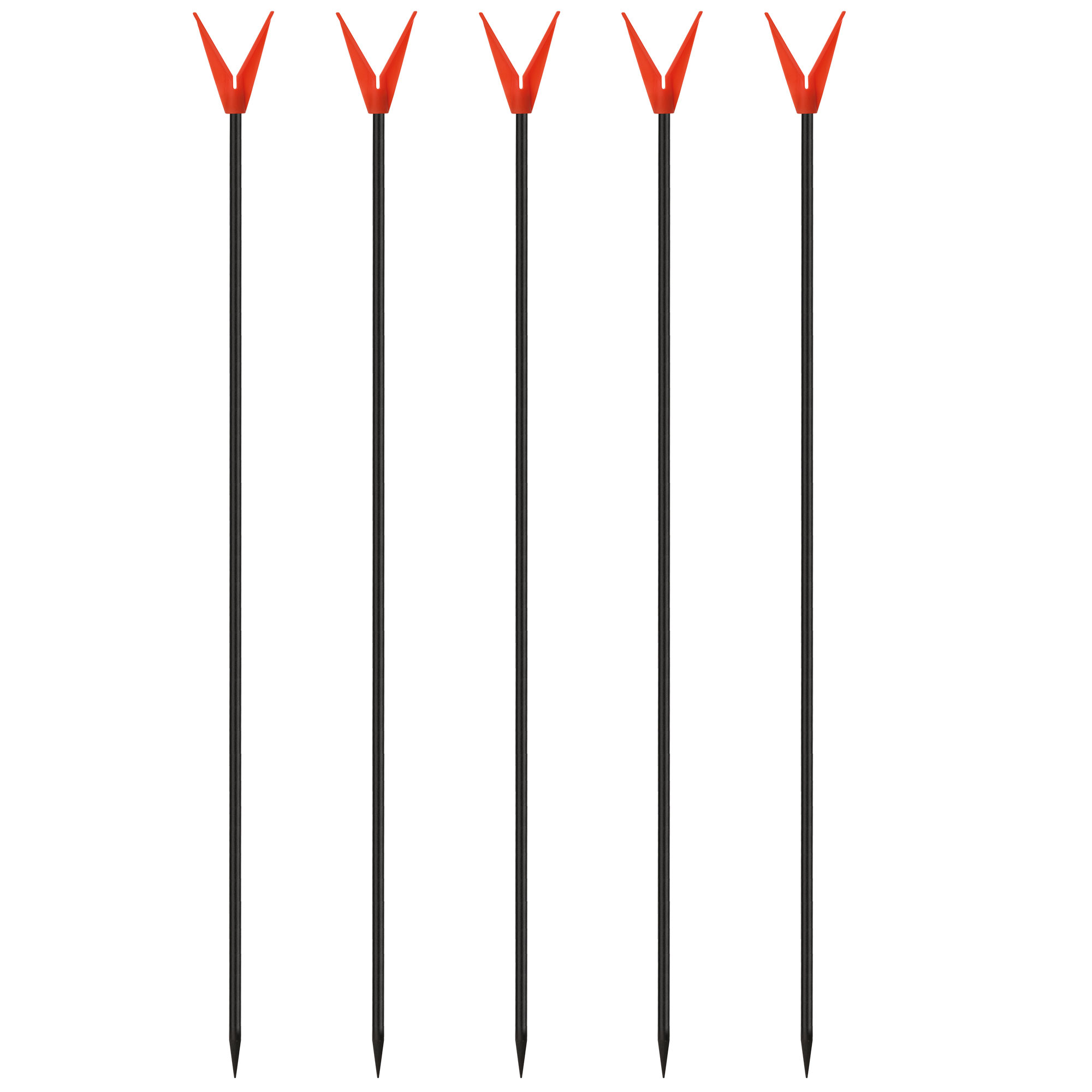 V-Rutenhalter Fiberglas mit Schnurlaufkerbe 75 cm 5 Stück Set Zite Fishing