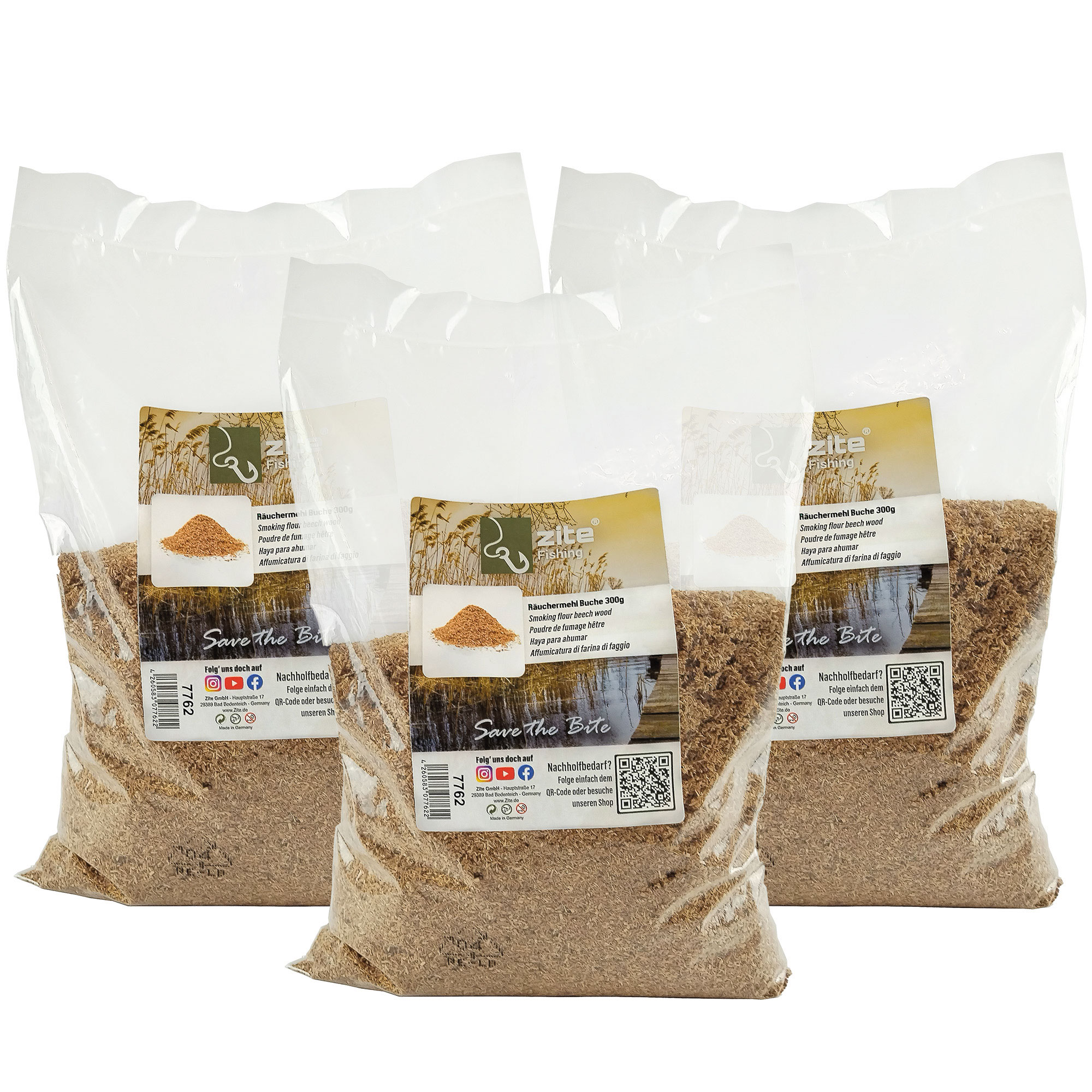 Zite Fishing Räuchermehl Buche 300 g 3er Set