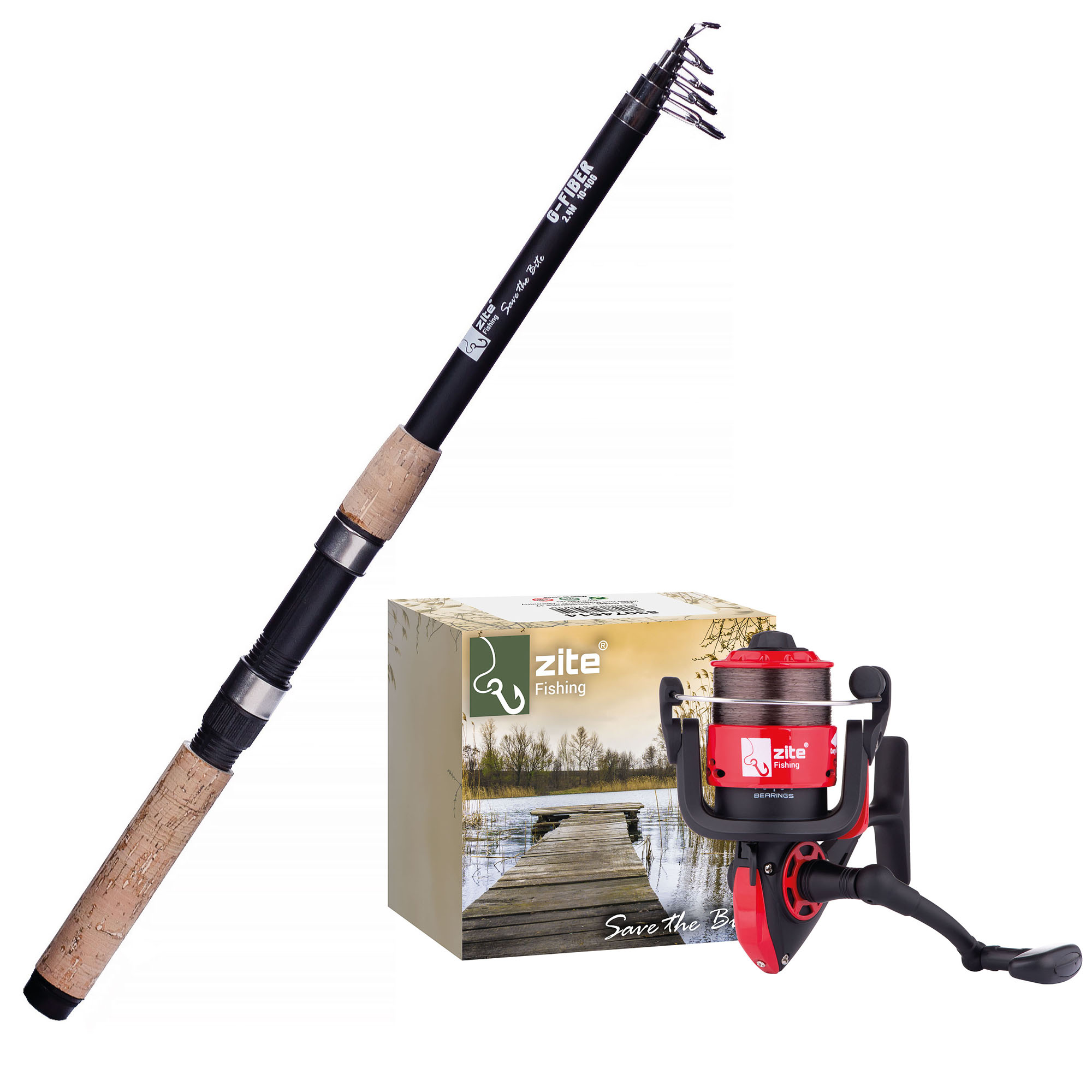 Zite Fishing Teleskoprute 2,70 m + Karpfenrolle bespult