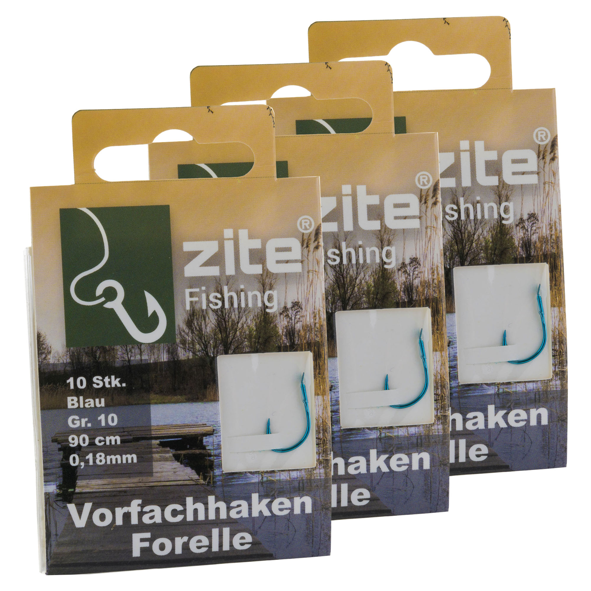 Zite Fishing 30x Haken mit Schnur Forelle Gr. 10 Vorfachhaken gebunden mit monofiler Schnur