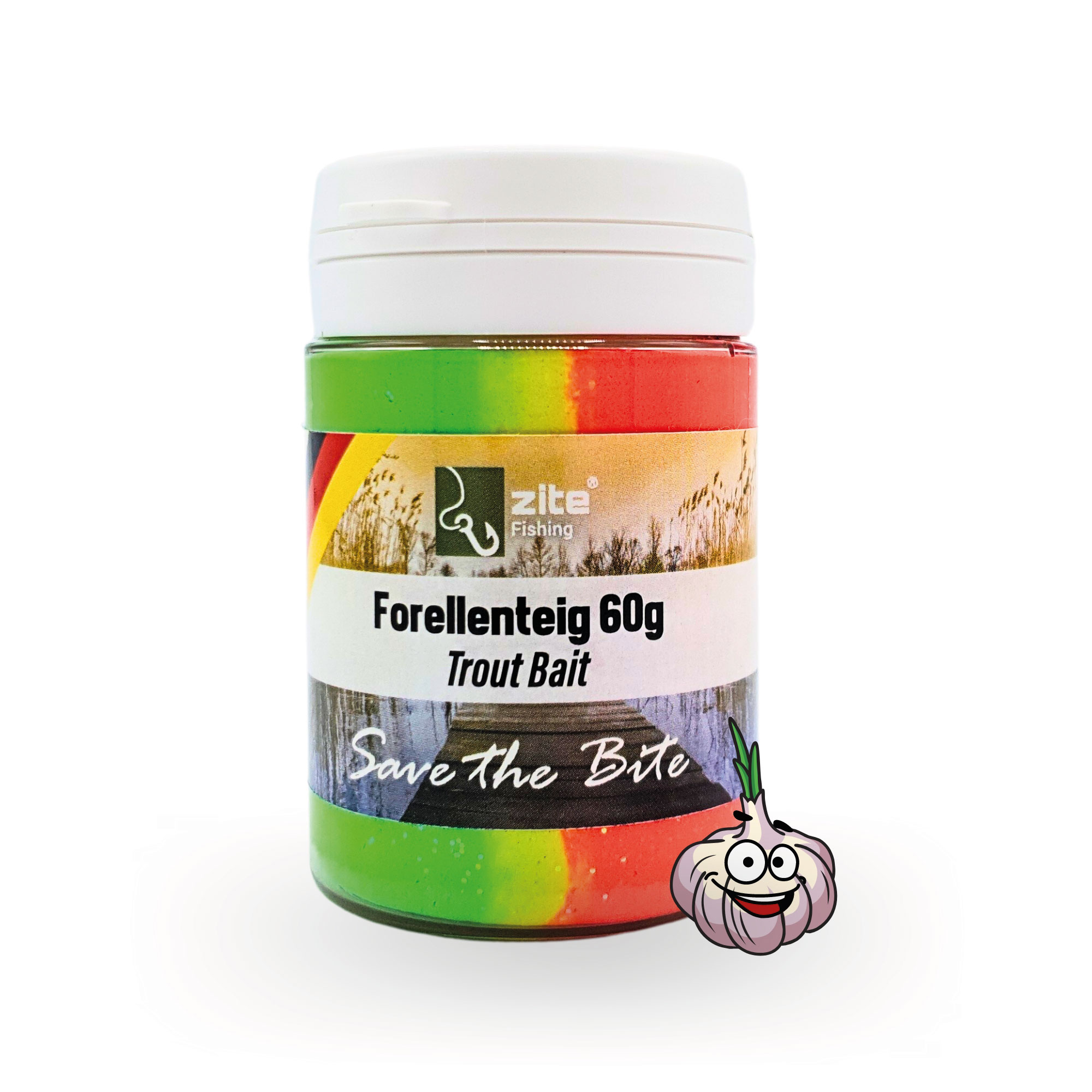 Zite Fishing Forellenteig Regenbogen rot 60 g Trout Bait Forellenpaste mit Knoblaucharoma