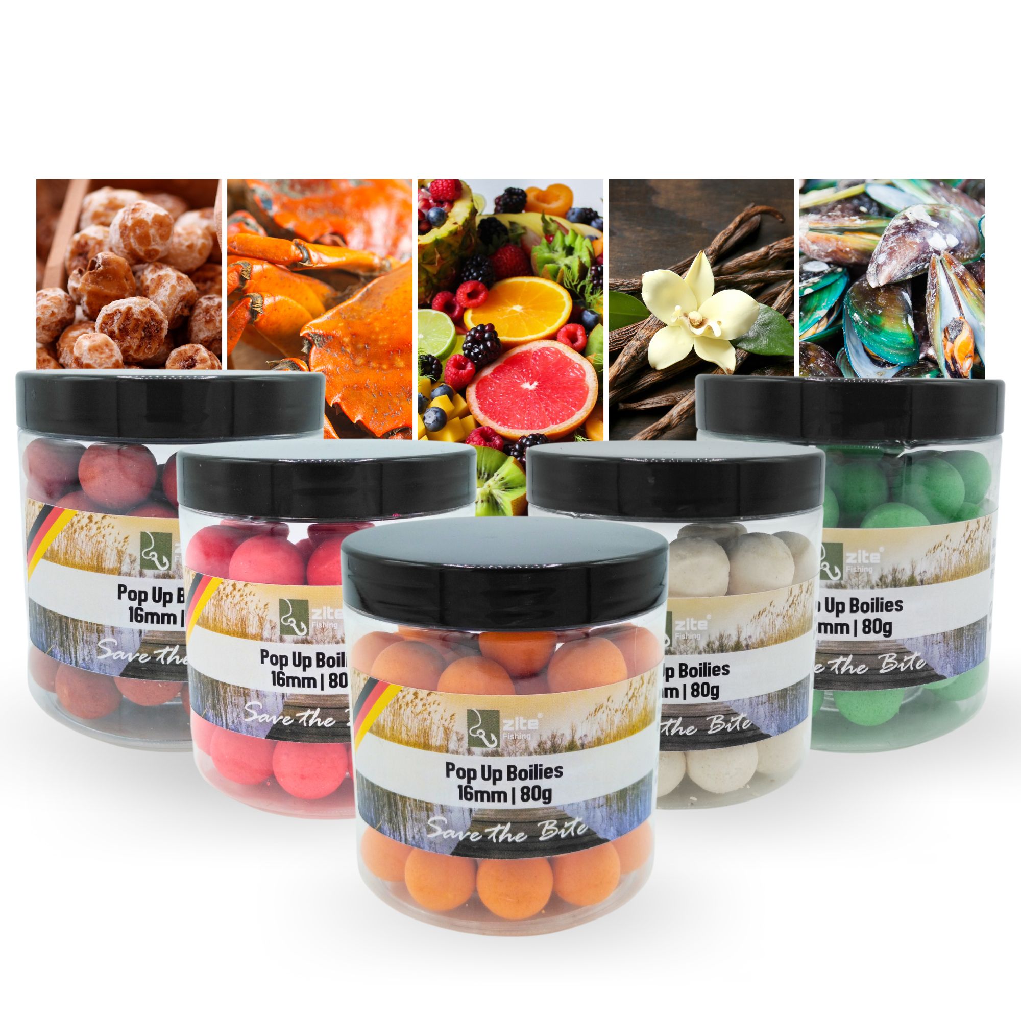 Zite Fishing Pop-Ups Karpfen-Angeln Bundle – 5x80g Dosen in Tutti Frutti bis Monster Crab – Perfekter Haar-Montage-Köder Zite Fishing Pop-Ups Karpfen-Angeln Bundle – 5x80g Dosen in Tutti Frutti bis Monster Crab – Perfekter Haar-Montage-Köder