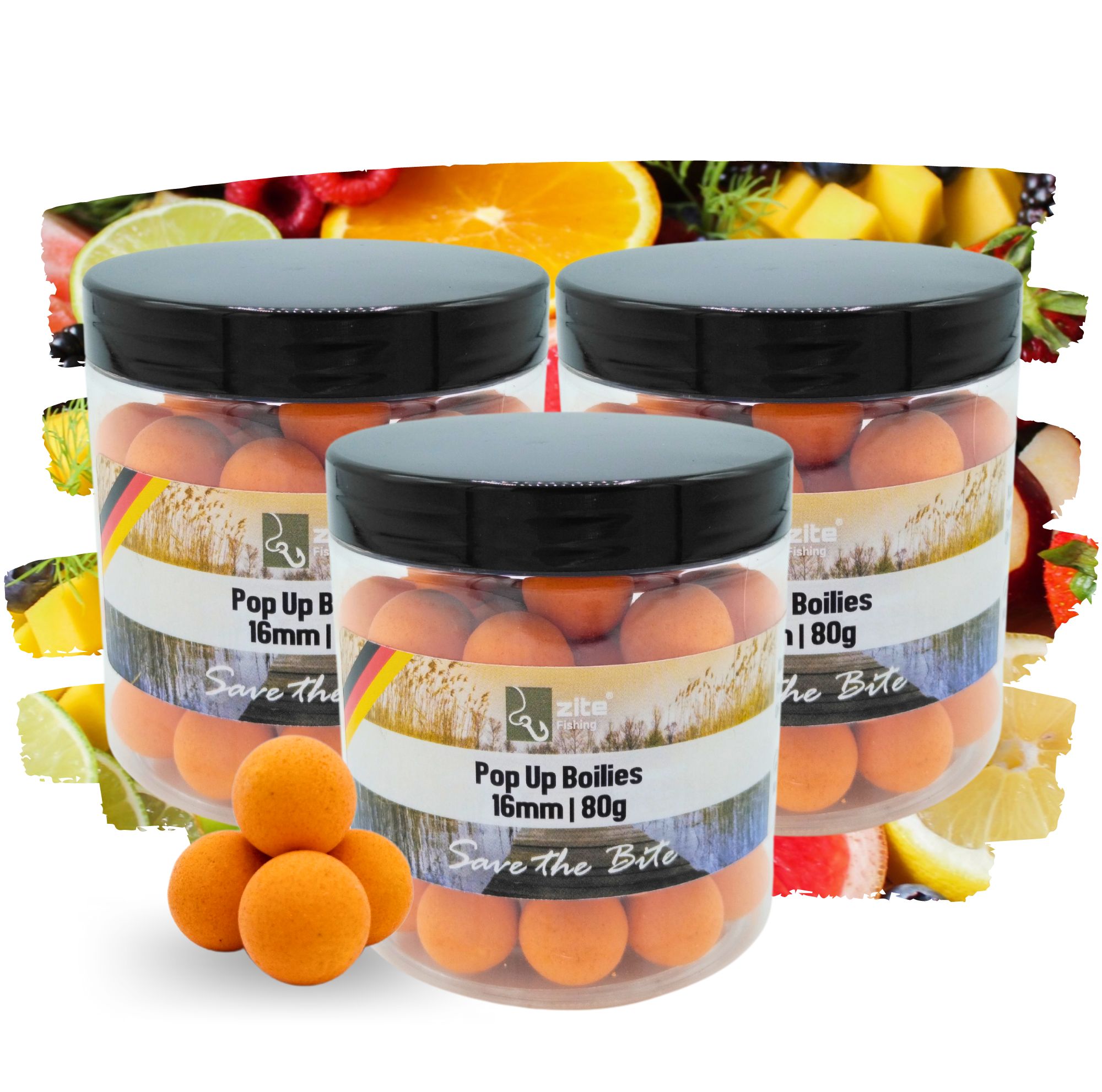 Zite Fishing 16mm Pop Up Boilie-Set Tutti Frutti Aroma 3x80g – Optimale Auftriebseigenschaften & Hochfängige Aromen