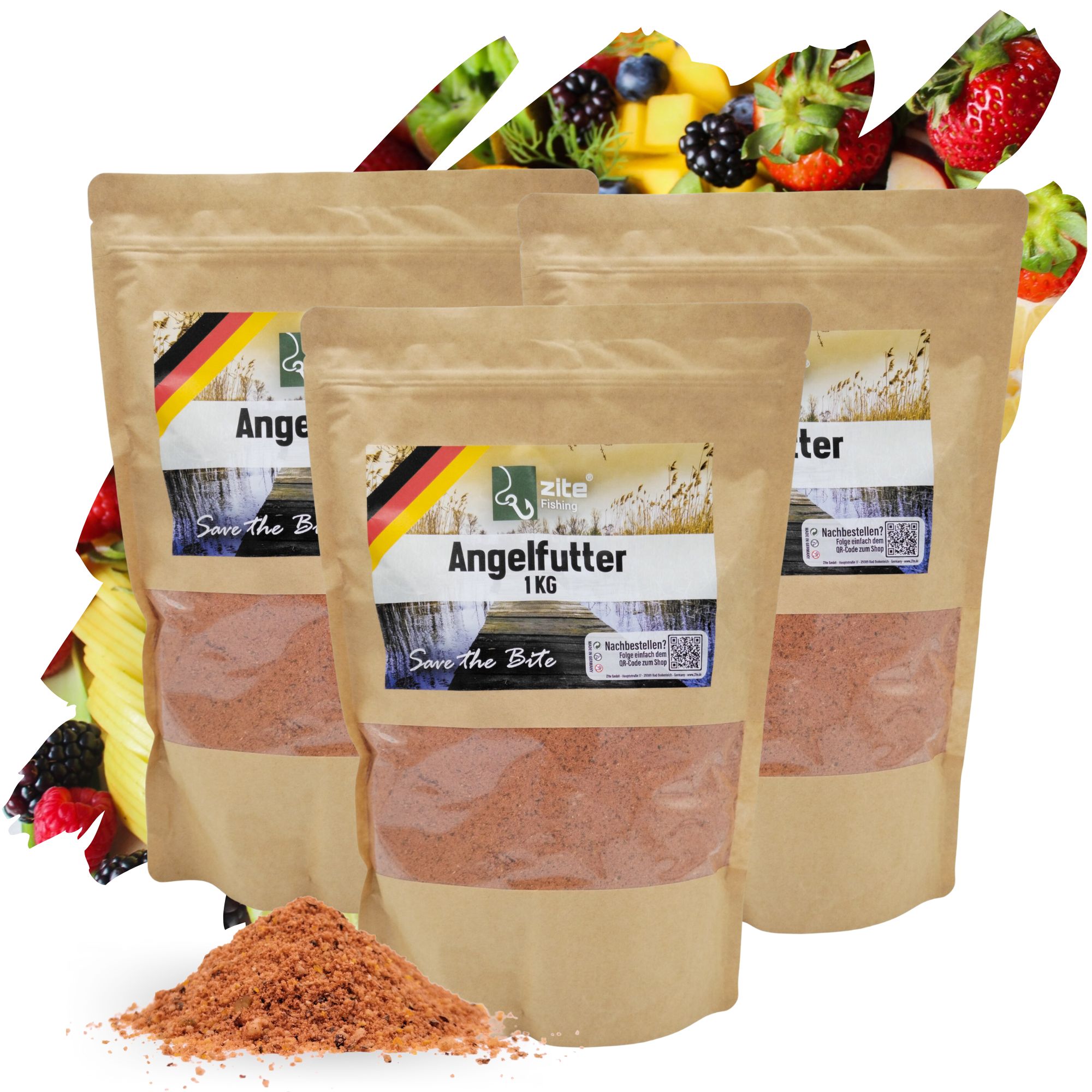 Zite Fishing 3x1kg Beutel Grundfutter Tutti Frutti – Ideal auch für Brassen, Rotaugen & mehr