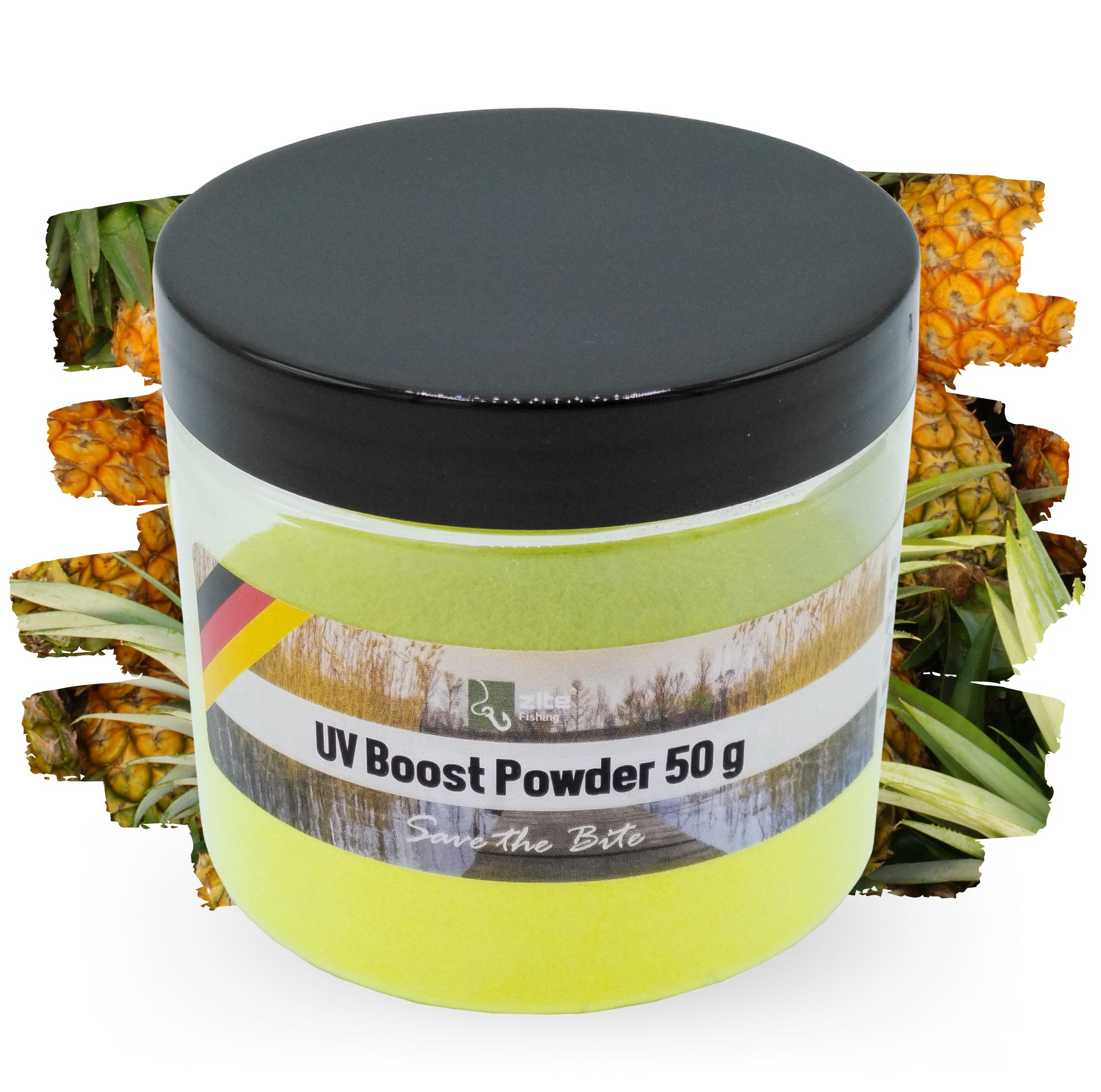Zite Fishing Dip Powder Ananas Fluo gelb 50 g