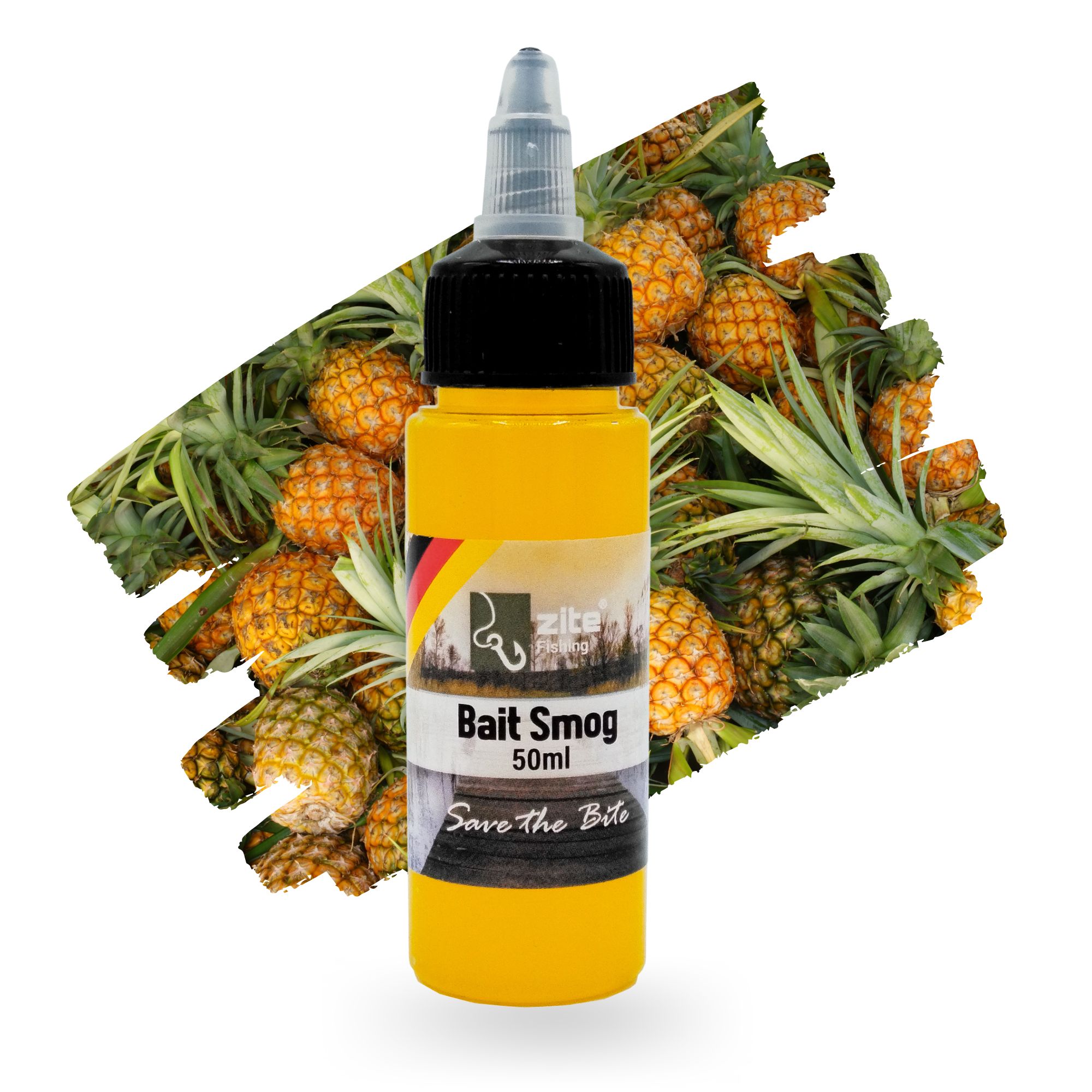 Zite Fishing Bait Smog UV-Aktiv Ananas Fluo gelb 50 ml – Lockmittel für Karpfenköder
