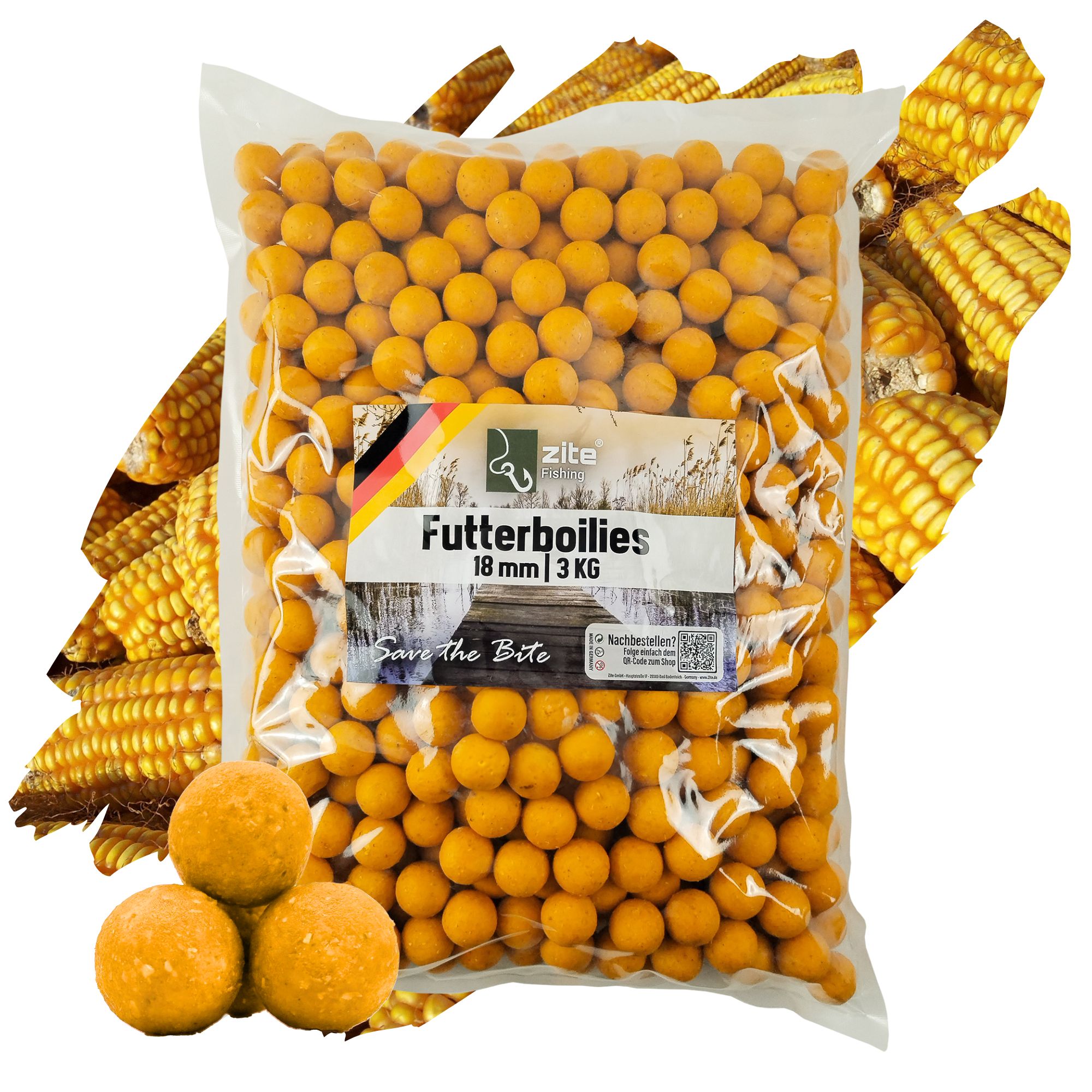 Zite Fishing Futterboilies Mais gelb 18 mm 3 kg Zite Fishing Futterboilies Mais gelb 18 mm 3 kg