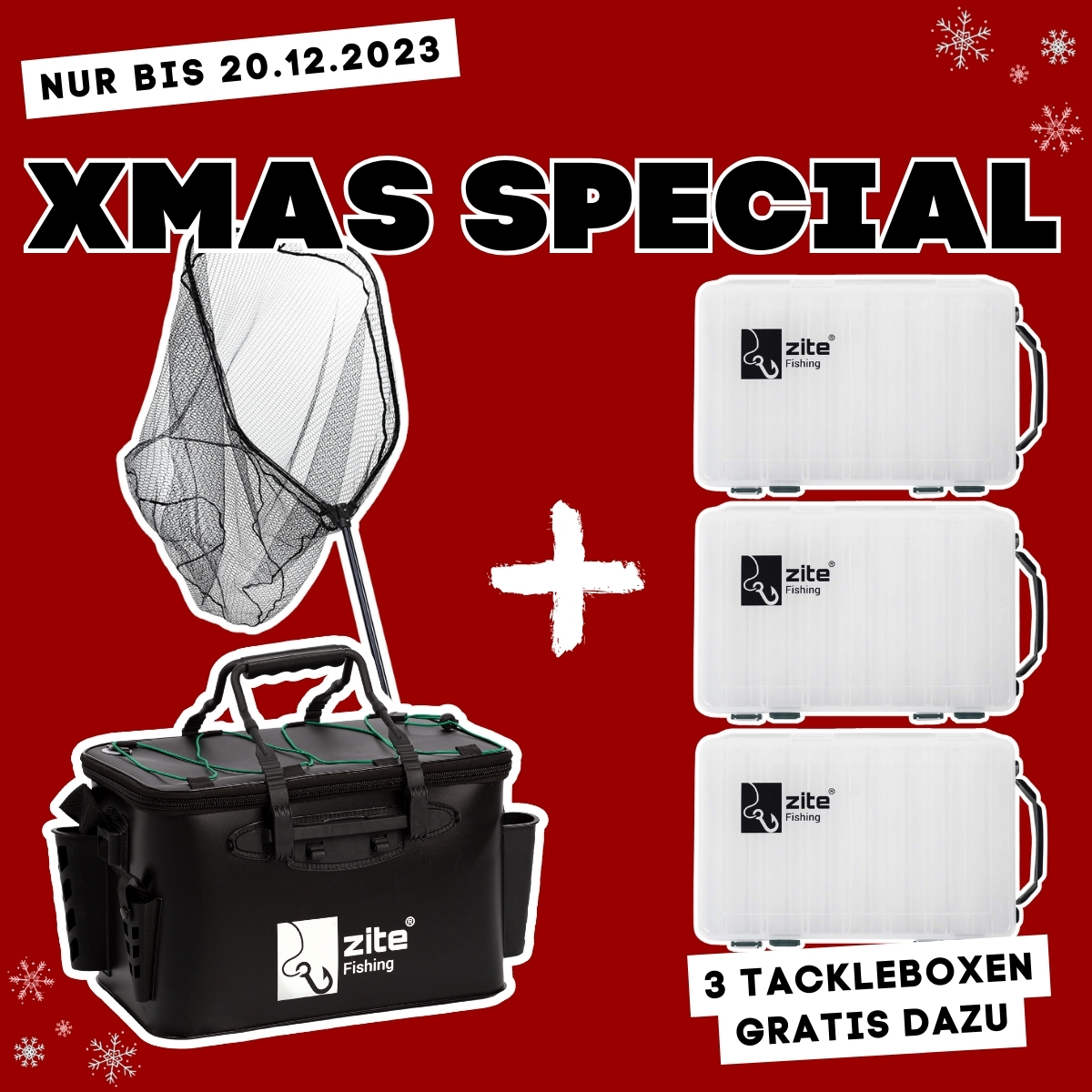 XMAS SPECIAL: EVA Angeltasche, Bootskescher + 3 Tackleboxen GRATIS