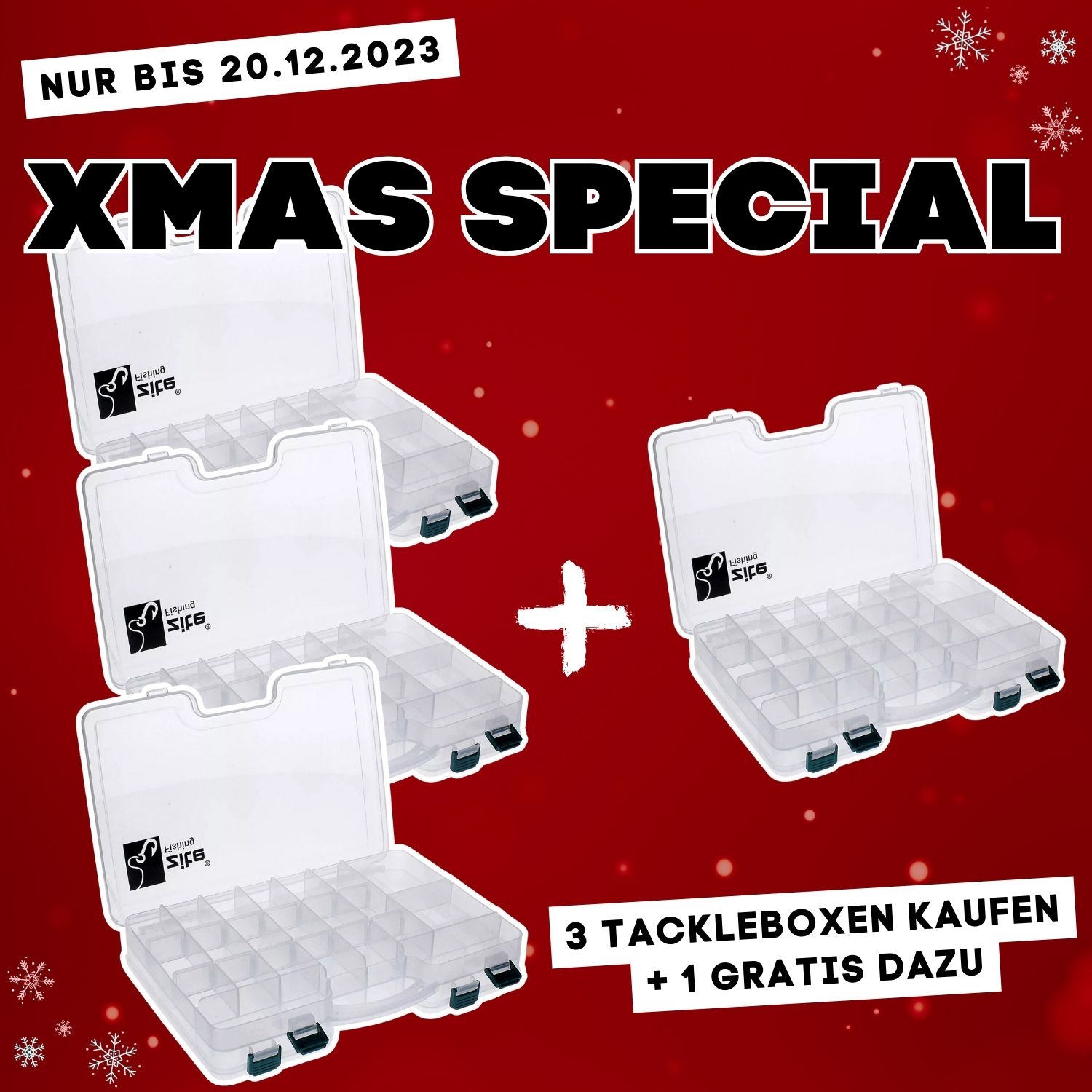XMAS SPECIAL: 3 x Doppelseitige Köderbox 29,5 x 19 x 6cm + 1 Stück Gratis