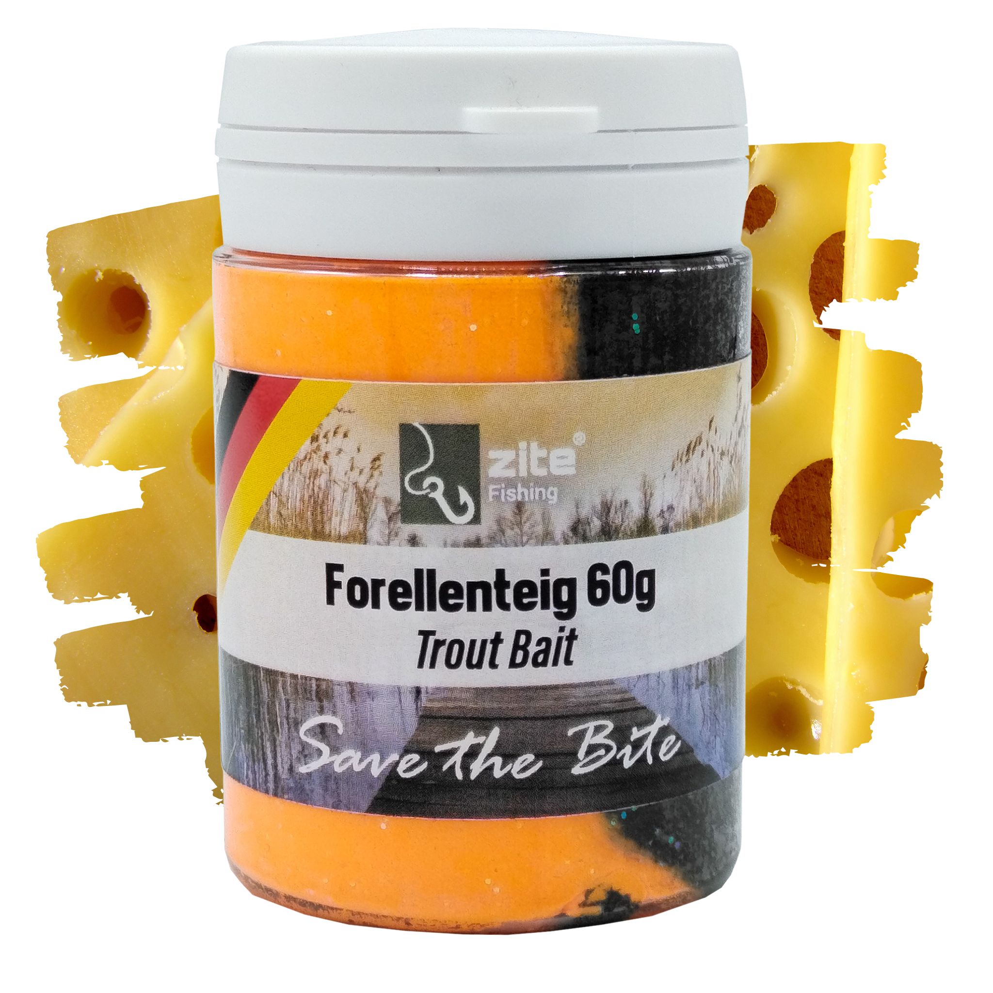 Forellenteig Special Edition Käse schwarz/orange 60g Forellenköder Zite Fishing Forellenteig Special Edition Käse schwarz/orange 60g Forellenköder Zite Fishing