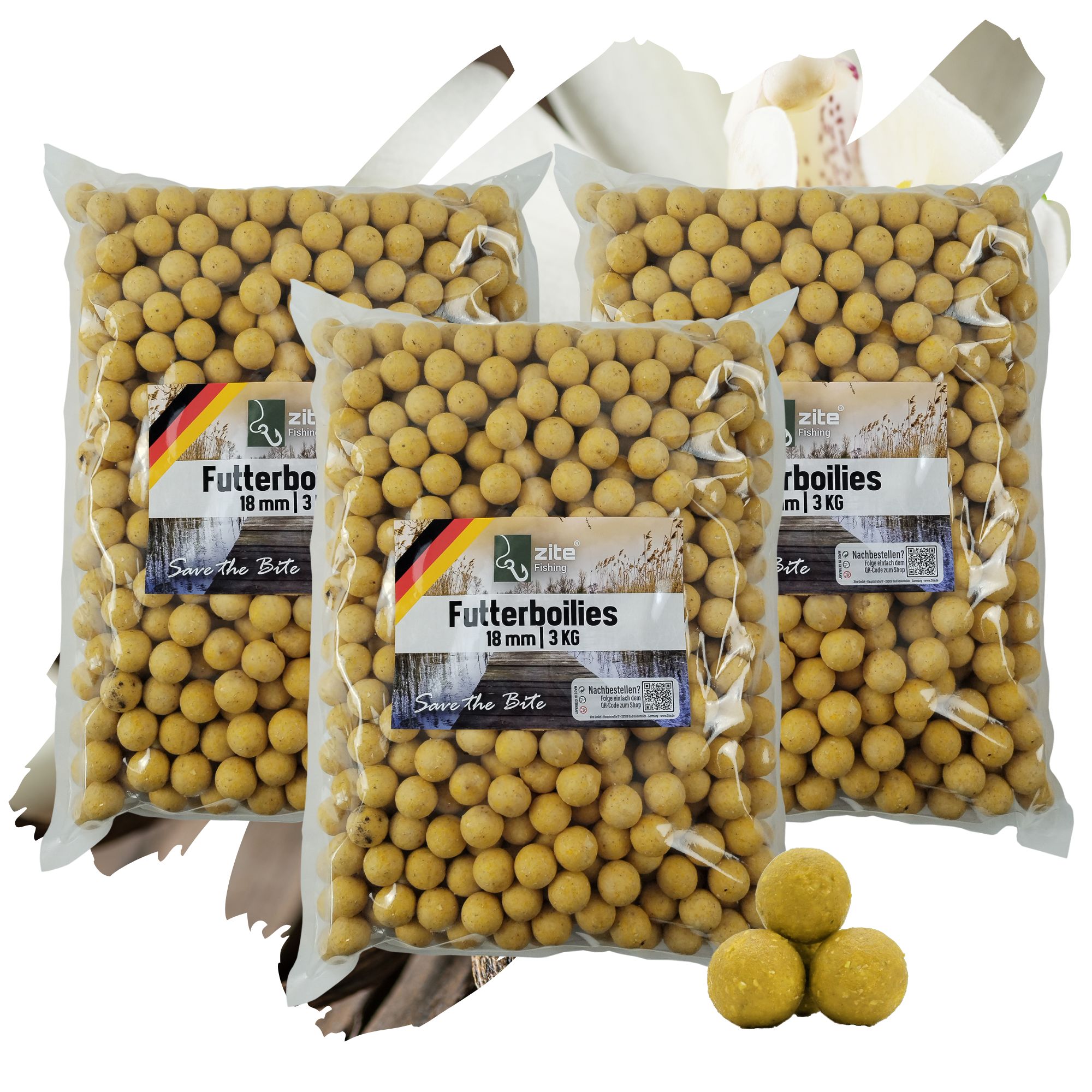 Zite Fishing Futterboilies Vanille weiß 18 mm 3×3 kg Zite Fishing Futterboilies Vanille weiß 18 mm 3×3 kg