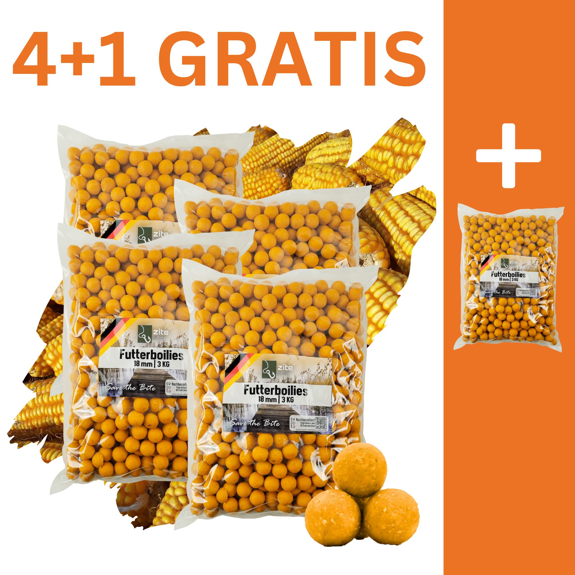 Zite Fishing Futterboilies Mais gelb 18 mm 5x 3 kg 4+1 GRATIS Zite Fishing Futterboilies Mais gelb 18 mm 5x 3 kg 4+1 GRATIS