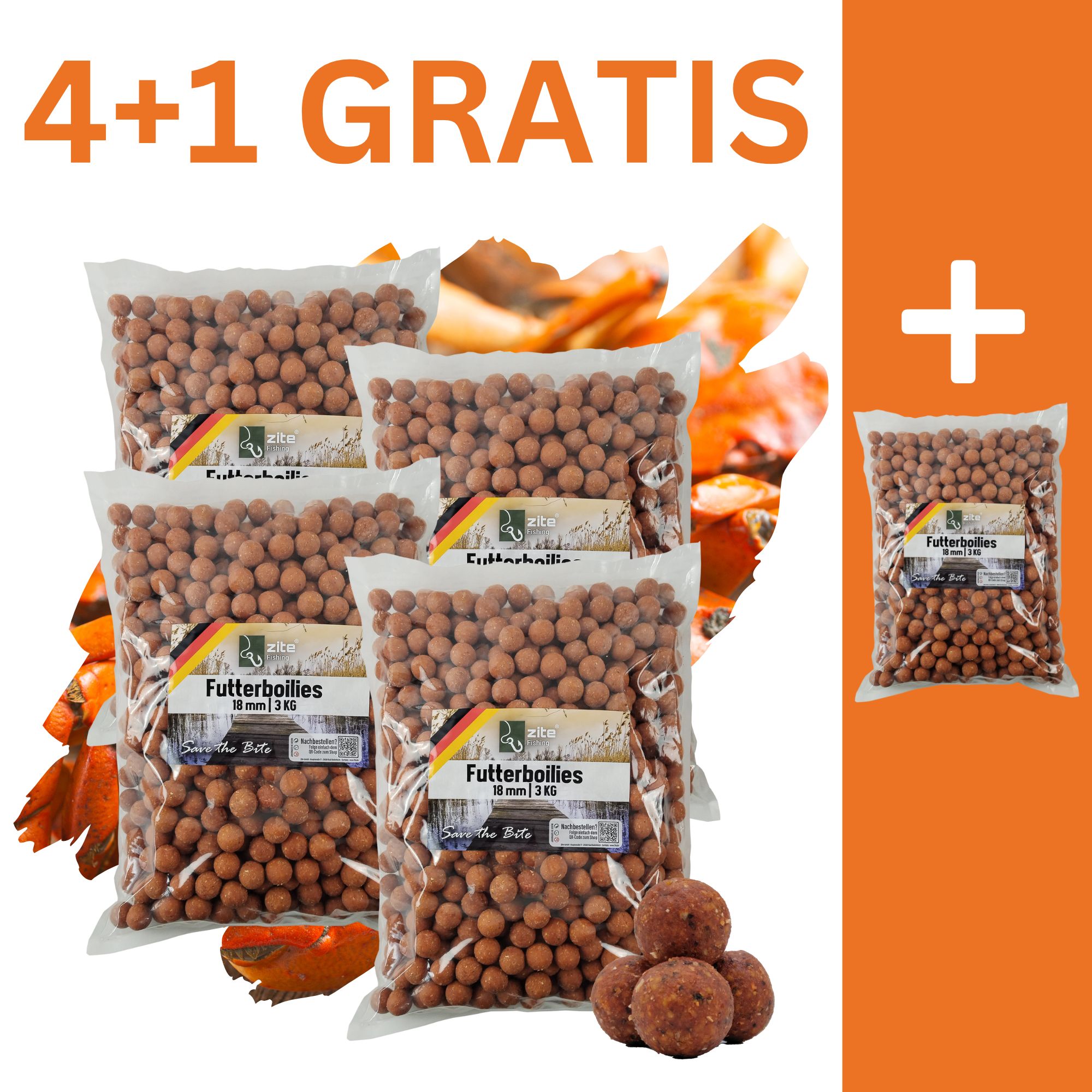 Zite Fishing Futterboilies Monster Crab braun 18 mm 5x 3 kg 4+1 GRATIS Zite Fishing Futterboilies Monster Crab braun 18 mm 5x 3 kg 4+1 GRATIS