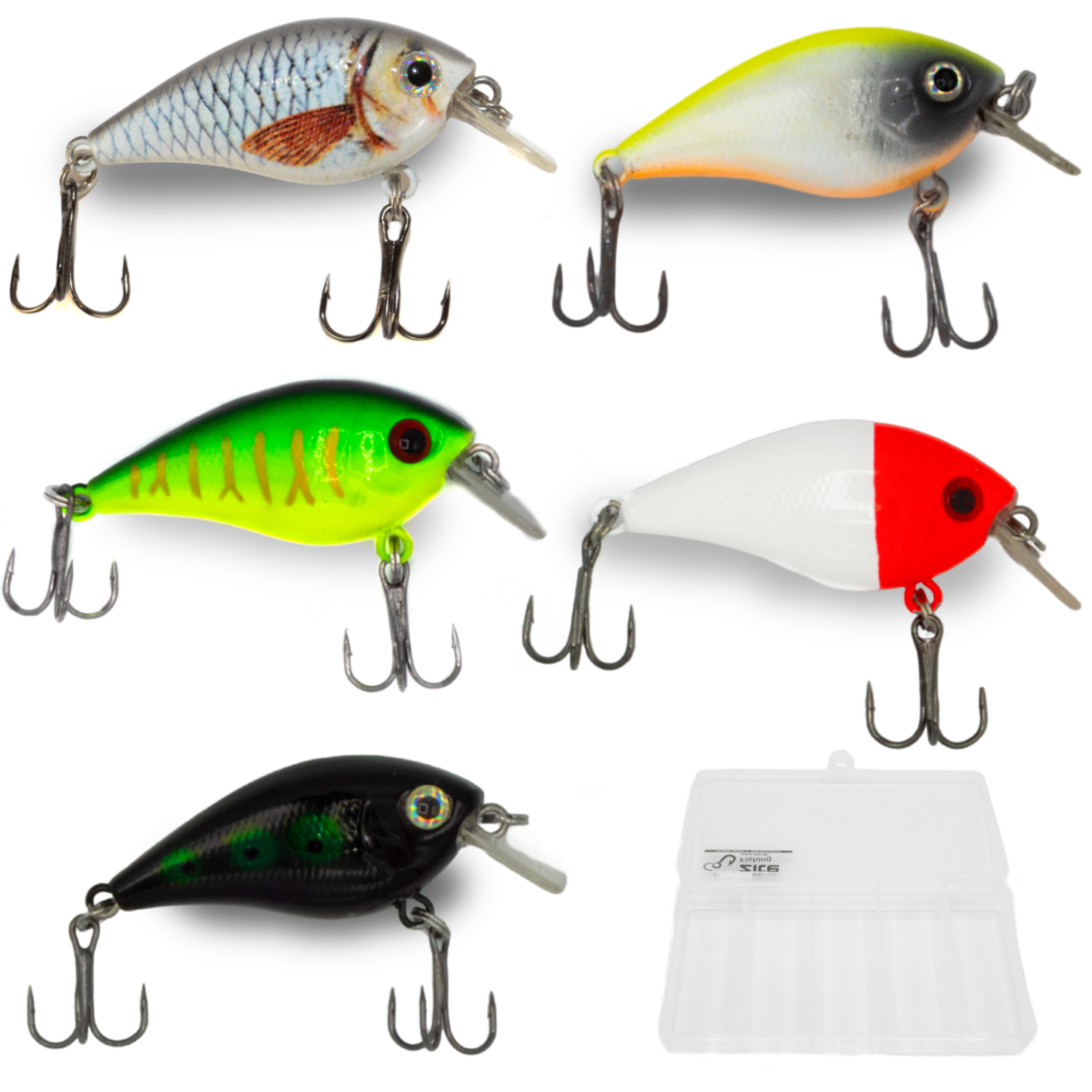 Zite Fishing Wobbler Set – 5 Crankbait Kunstköder 6,5g 5,5cm in Box