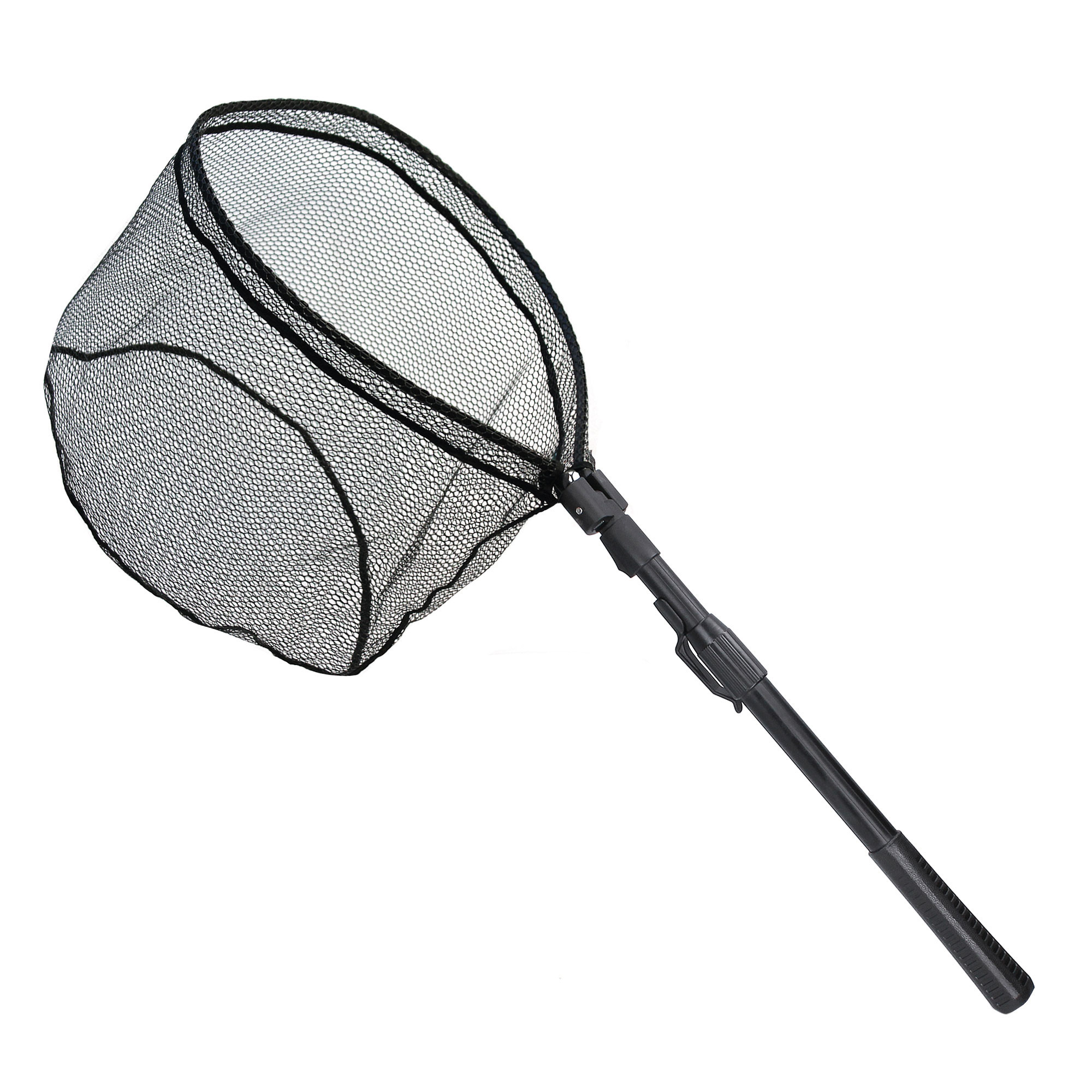 Zite Fishing Spinnkescher Gummiert – Einhändig Faltbar – Schwarz 113cm