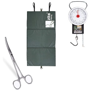 Zite Fishing Abhakmatte + Arterienklemme 18cm + Federzugwaage 32kg Set