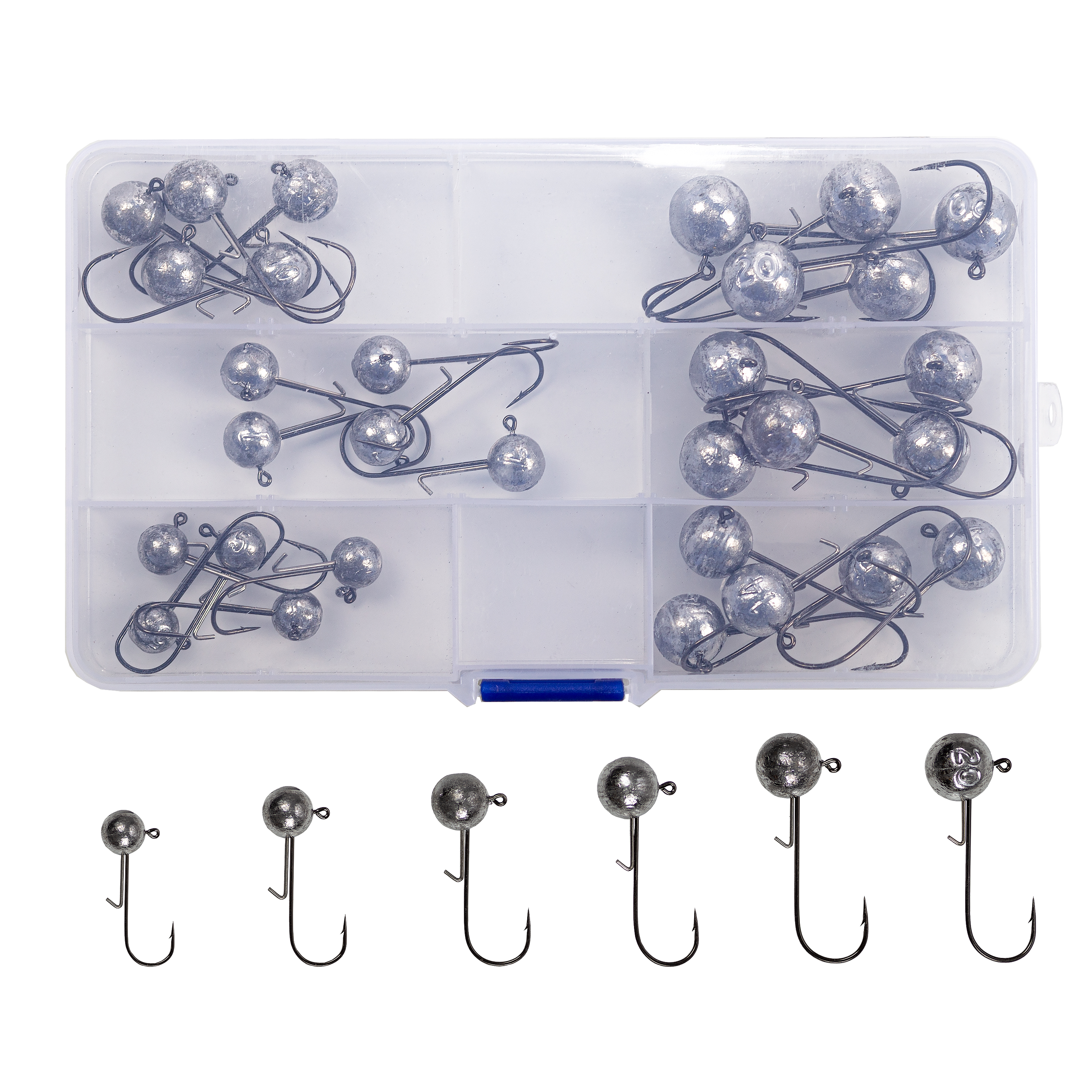 Zite Fishing Jigkopf-Sortiment 30 Stück in Box 5-20g Zite Fishing Jigkopf-Sortiment 30 Stück in Box 5-20g