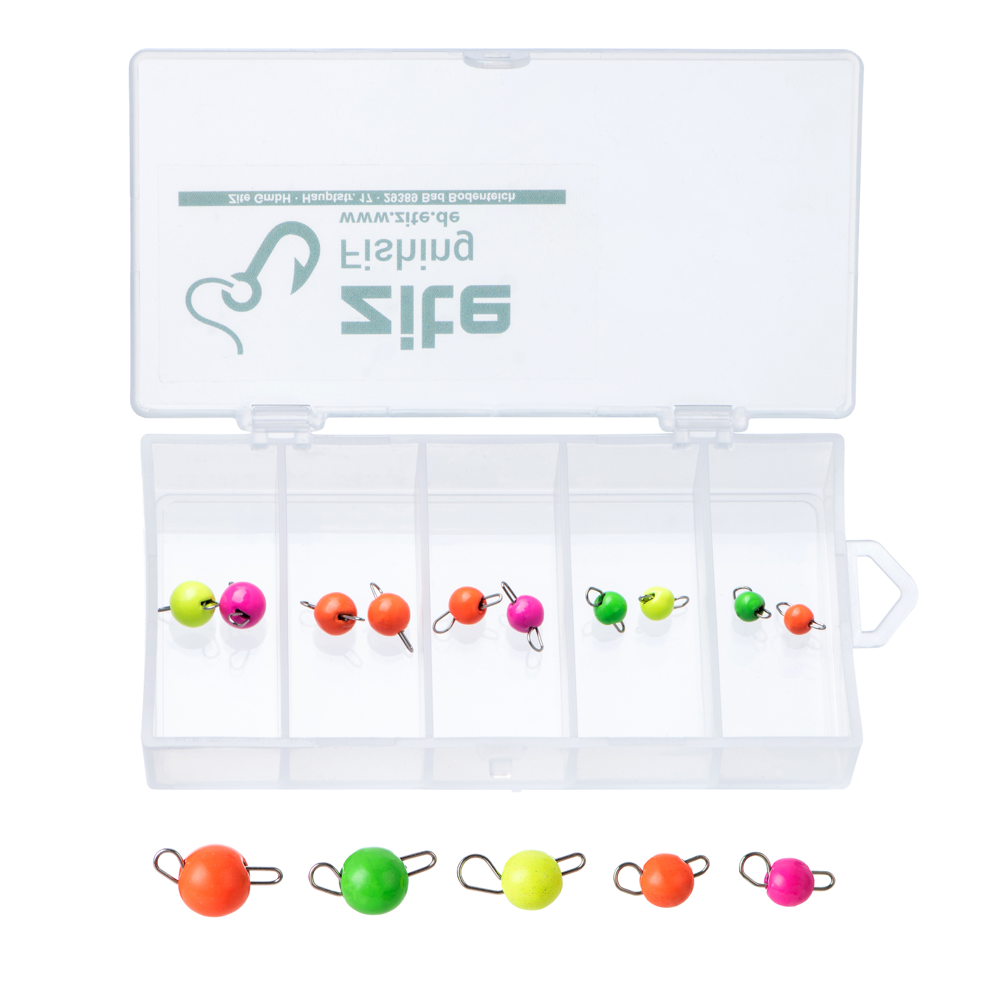 Tungsten Mini Cheburashka Sortiment Neon 0,5-2g Box Zite Fishing