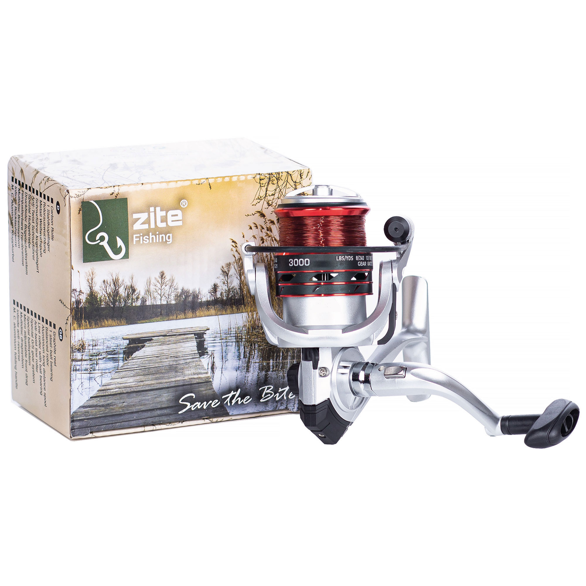 Stationärrolle Bespult Base Reel 3000 Angelrolle Allround Zite Fishing