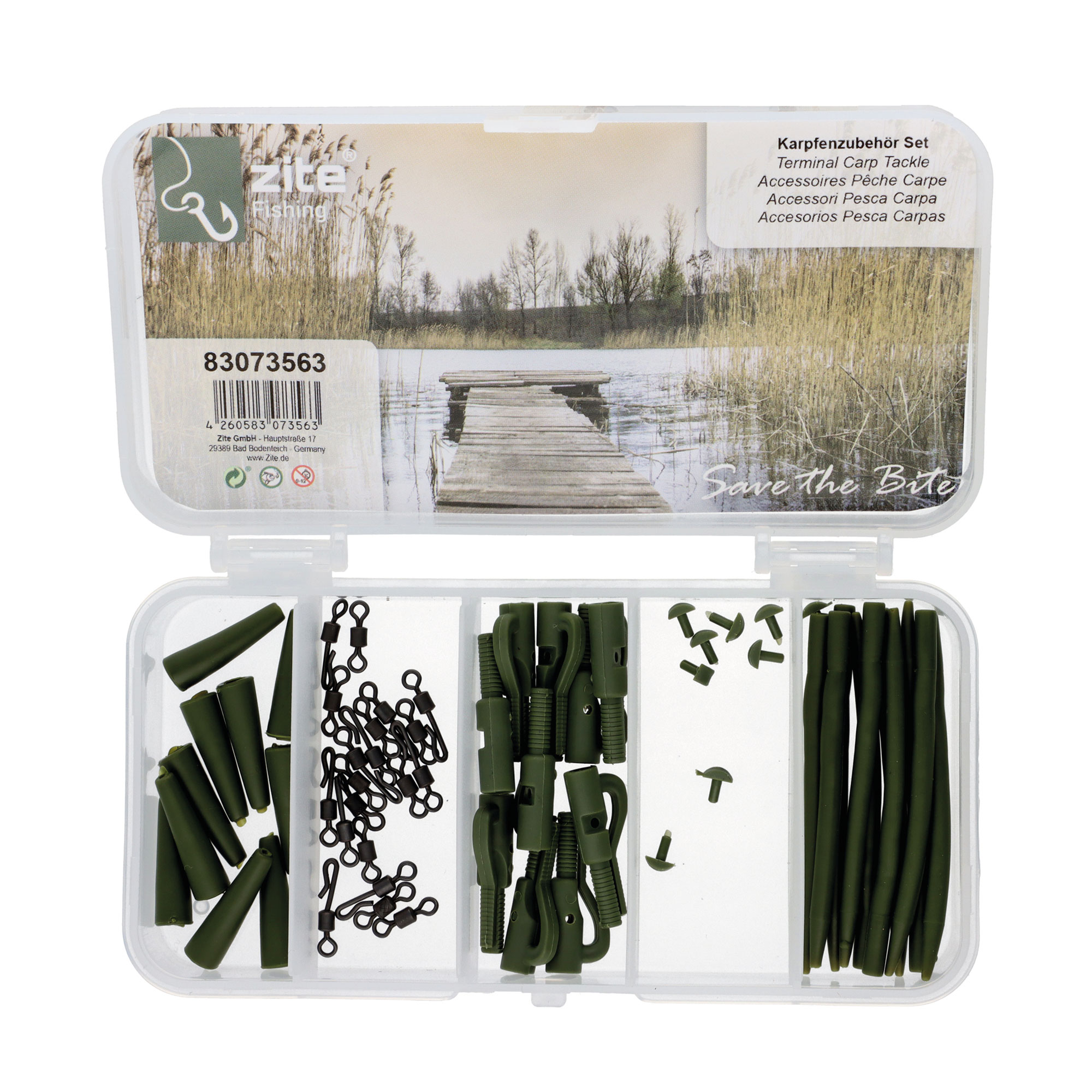 Termin Tackle Safety Clip Rig Karpfenzubehör Set 50-tlg. Zite Fishing