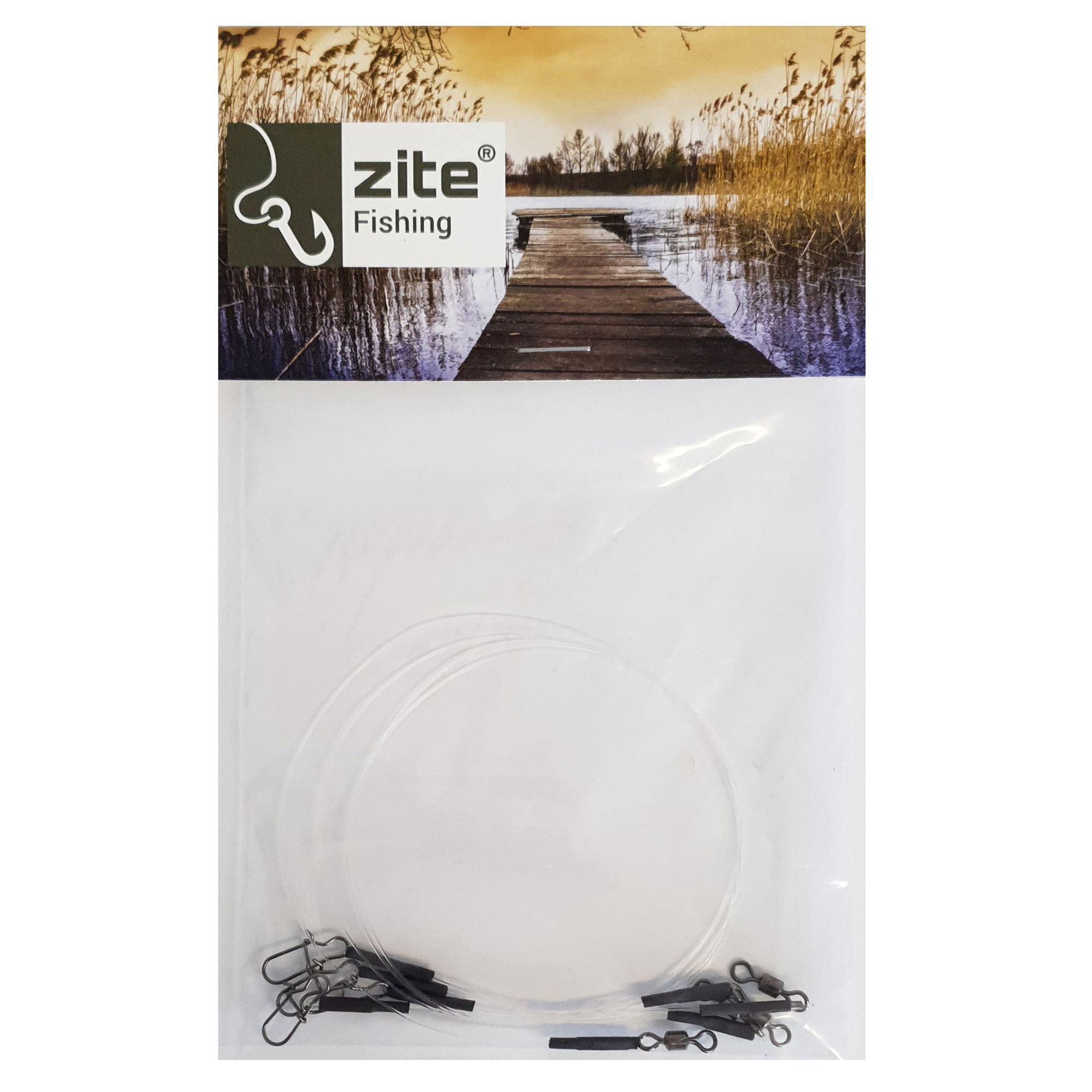 Fluorocarbon Raubfisch Vorfach Angelvorfach Set 0,5mm 30cm 4STK Zite Fishing