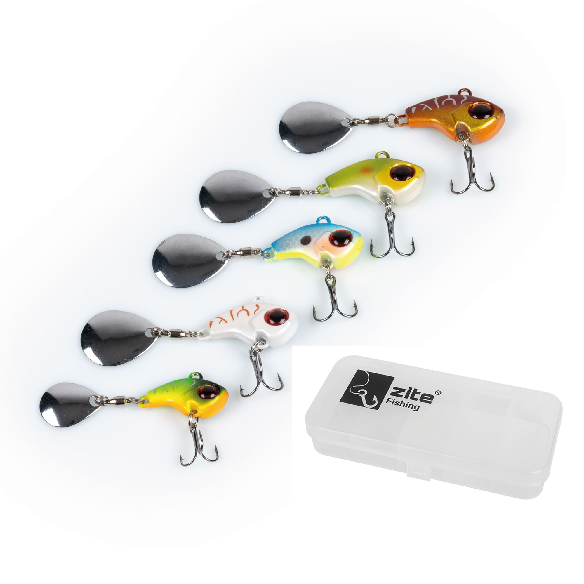 Jigspinner Set 10-20g 5 Stück Spin Jigs Bleikopfspinner in Box Zite Fishing Jigspinner Set 10-20g 5 Stück Spin Jigs Bleikopfspinner in Box Zite Fishing