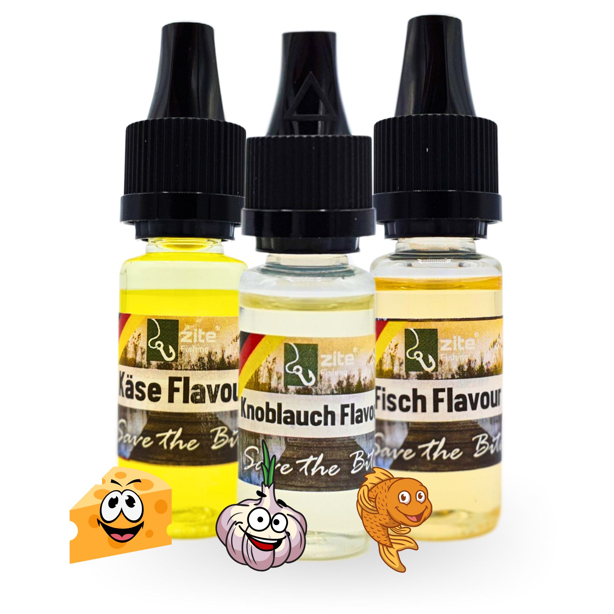 Zite Fishing Gummiköder Aromadip Käse Knoblauch Fisch 10 ml 3er Set Zite Fishing Gummiköder Aromadip Käse Knoblauch Fisch 10 ml 3er Set