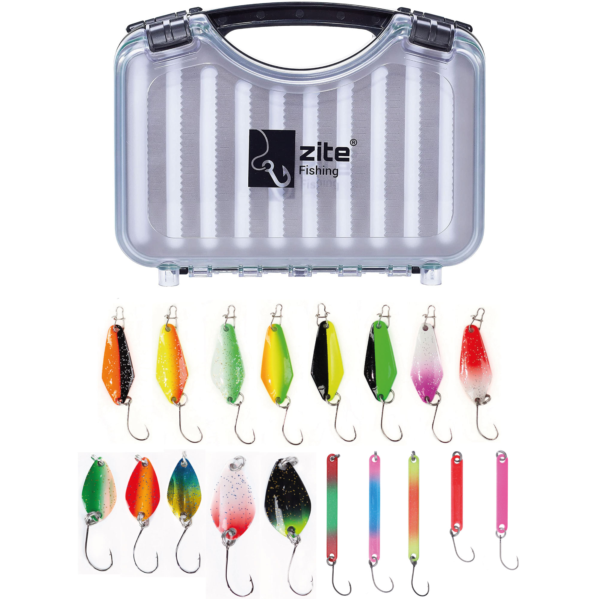 Zite Fishing Forellen-Spoon Sets mit passender Köder-Box zum Ultra Light Forellen-Angeln