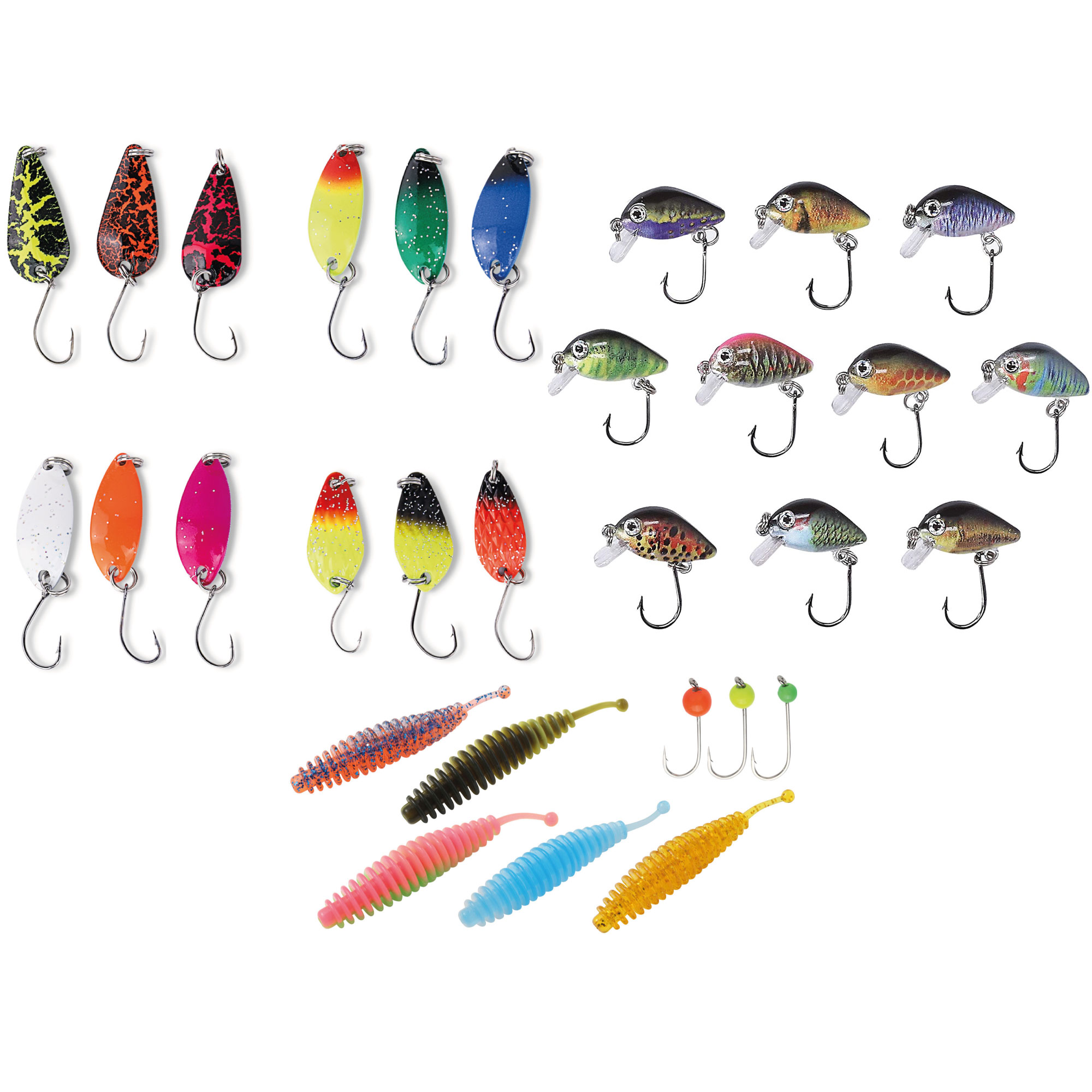 Zite Fishing vielfältiges Forellenköder Set mit Blinkern und Mini-Wobblern